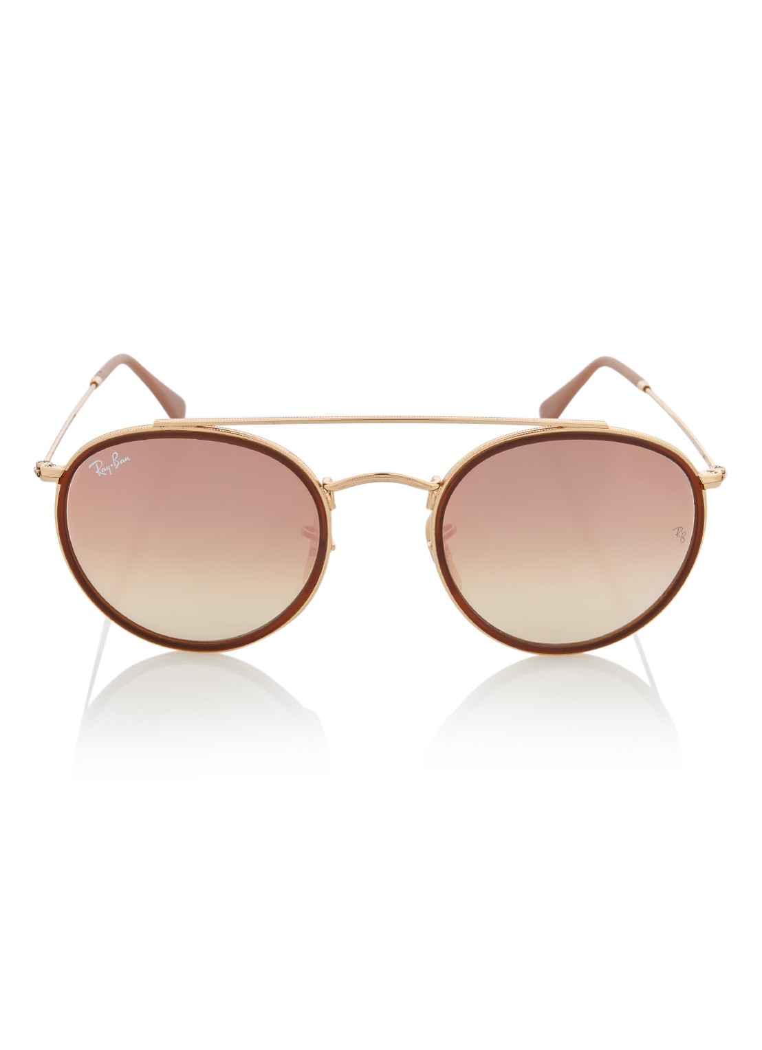 Ray-Ban Round Double Bridge zonnebril RB3647N - detail 3 roze