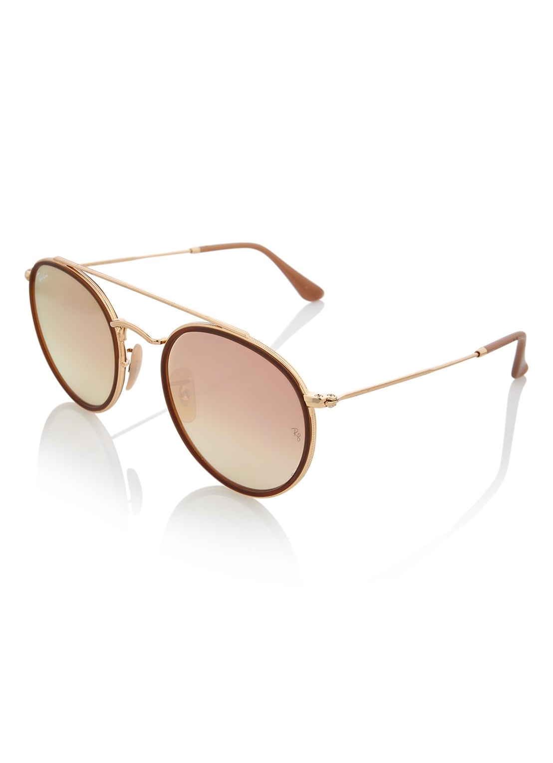 Ray-Ban Round Double Bridge zonnebril RB3647N - voorkant roze