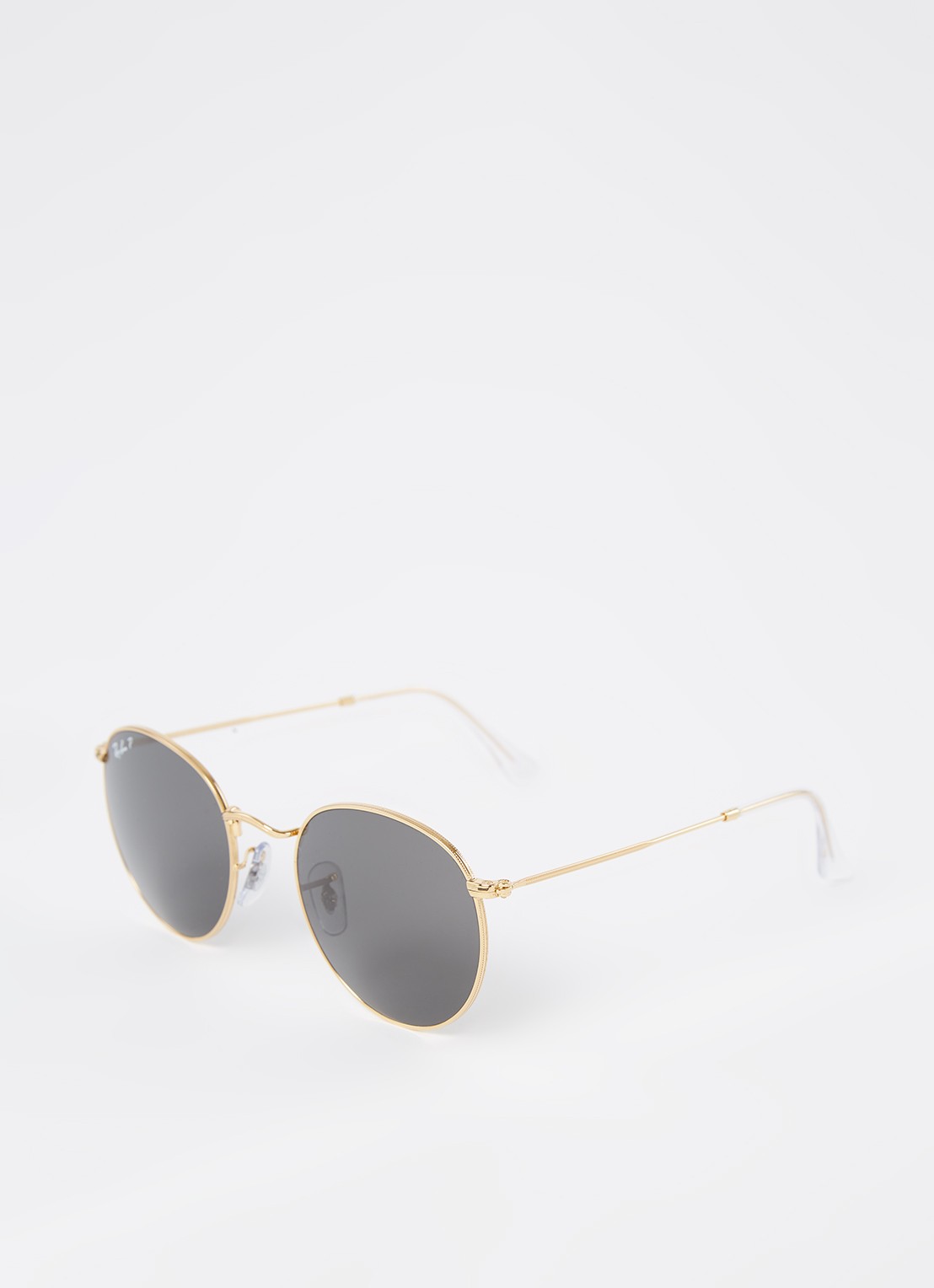 Ray-Ban Round Metal zonnebril gepolariseerd RB3447  - voorkant goud