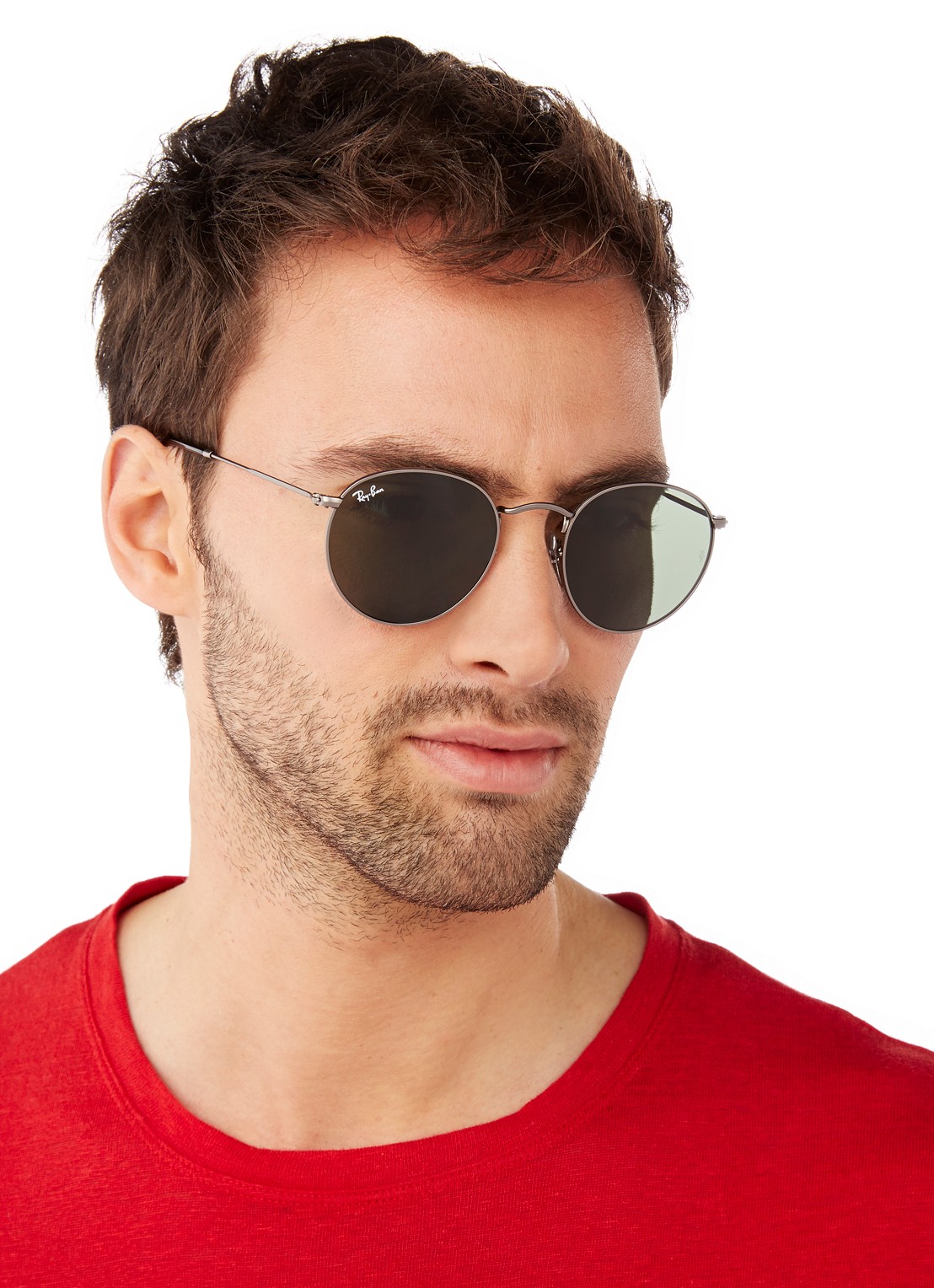 Ray-Ban Round Metal zonnebril RB3447 - detail 5 grijs