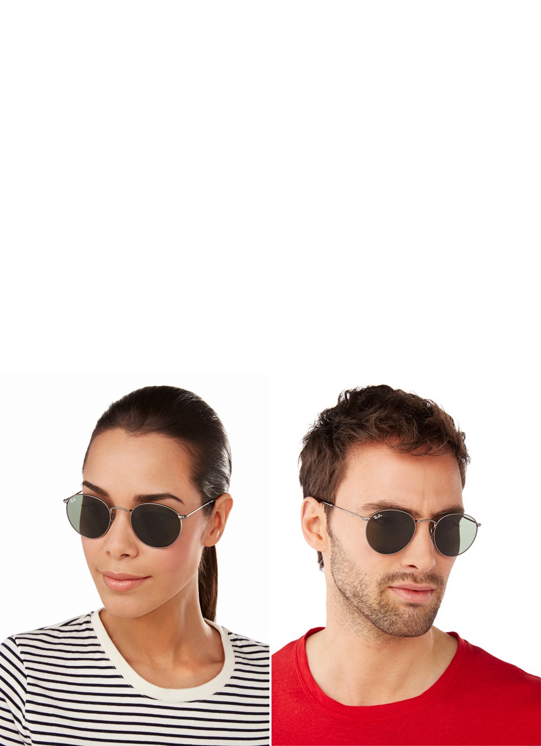 Ray-Ban Round Metal zonnebril RB3447 - voorkant 7 grijs