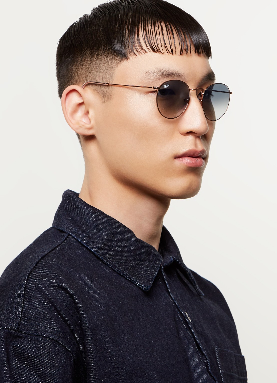 Ray-Ban Round Metal zonnebril RB3447 - voorkant 5 roségoud