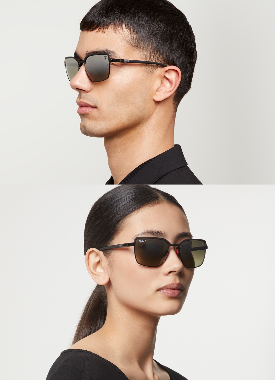 Ray-Ban Scuderia Ferrari zonnebril gepolariseerd RB3743M - voorkant 2 zwart