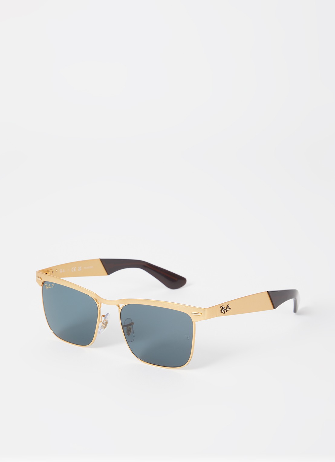 Ray-Ban Wayfarer Deluxe zonnebril gepolariseerd RB3875 - voorkant goud