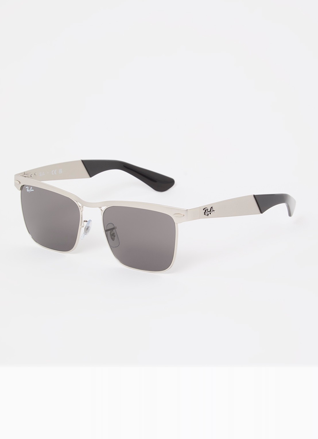 Ray-Ban Wayfarer Deluxe zonnebril RB3875 - voorkant zilver