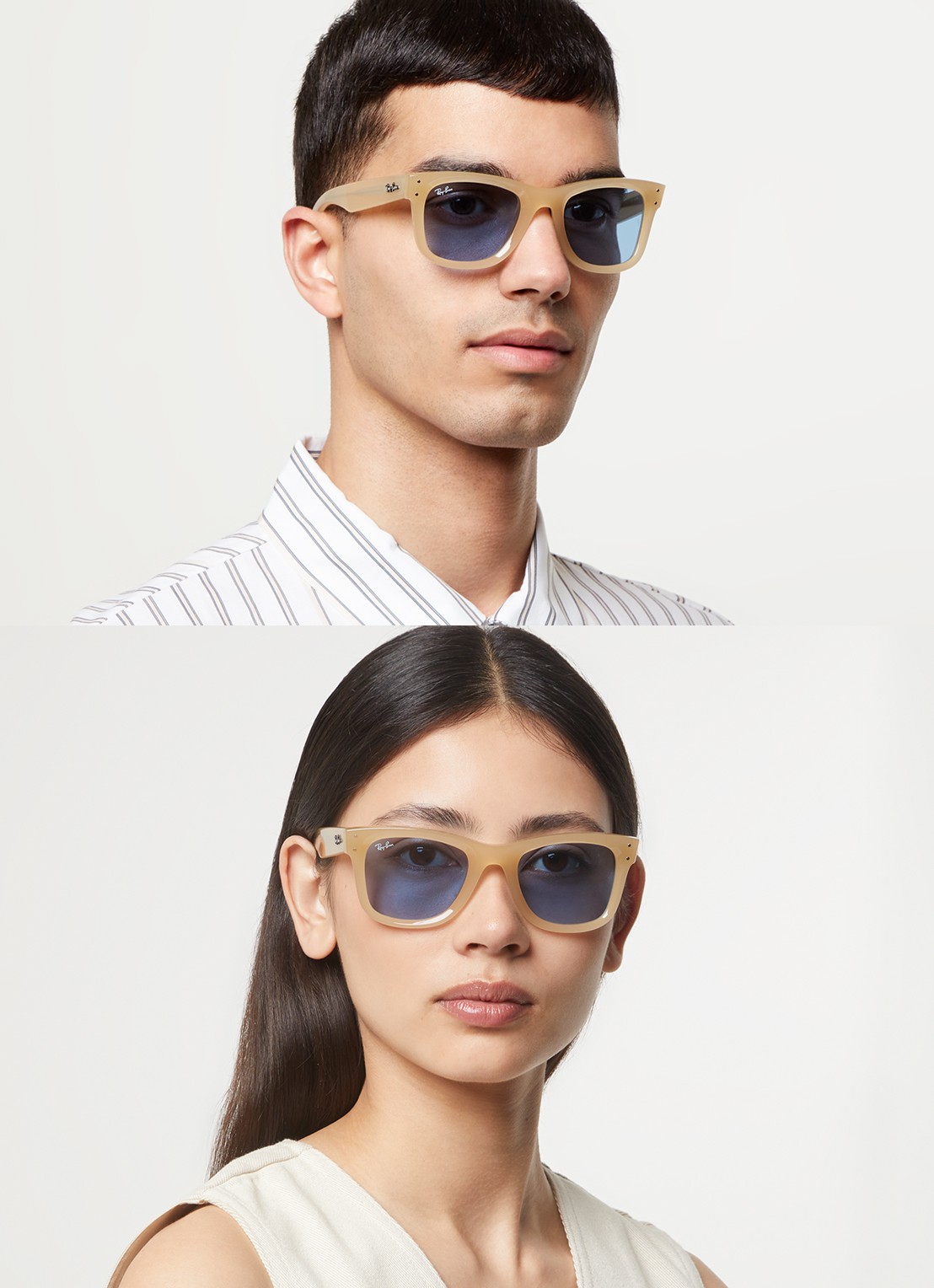 Ray-Ban Wayfarer Reverse zonnebril RBR0502S - voorkant 3 beige