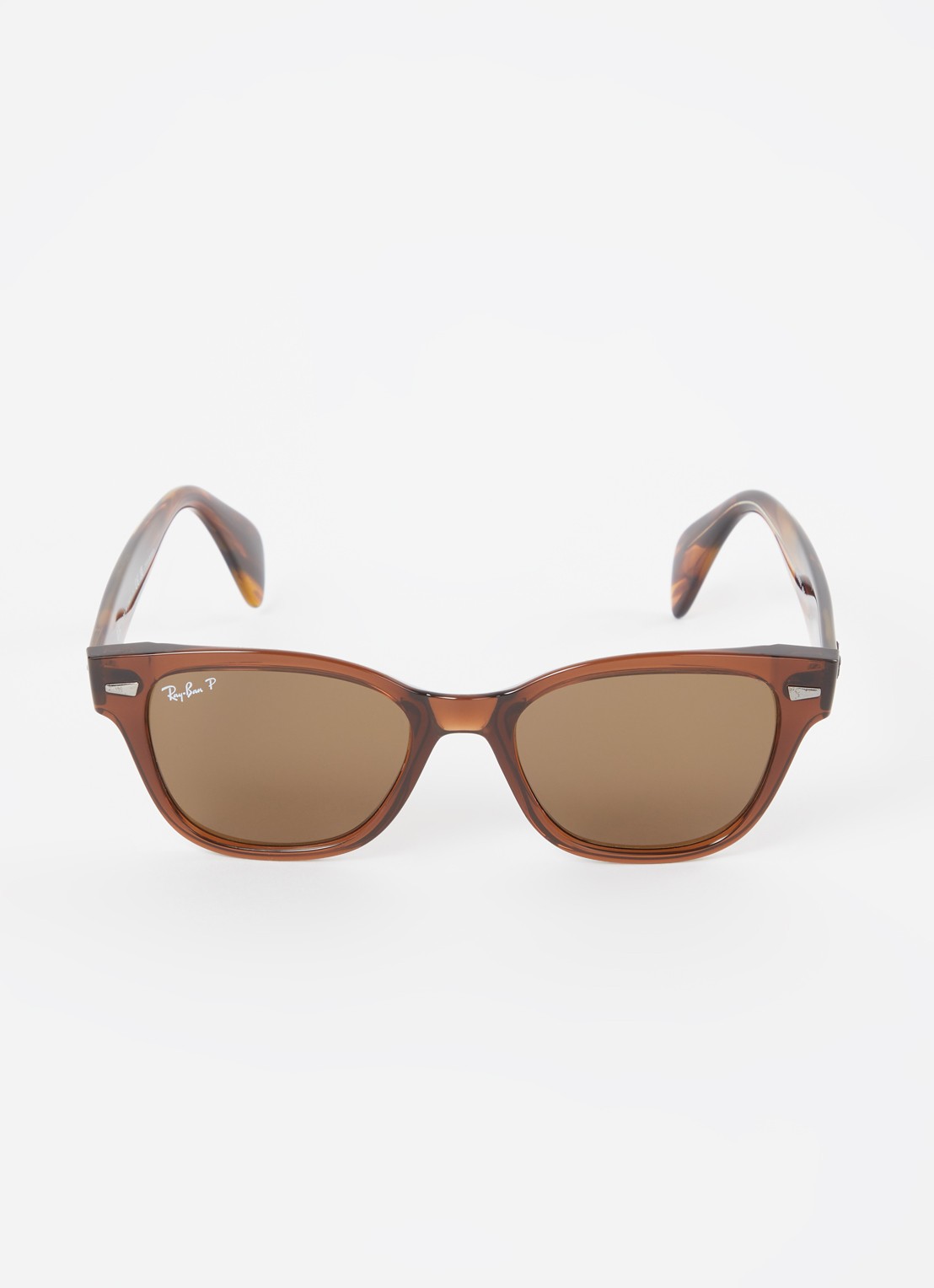 Ray-Ban Wayfarer zonnebril gepolariseerd RB0880S  - voorkant 2 oranjebruin