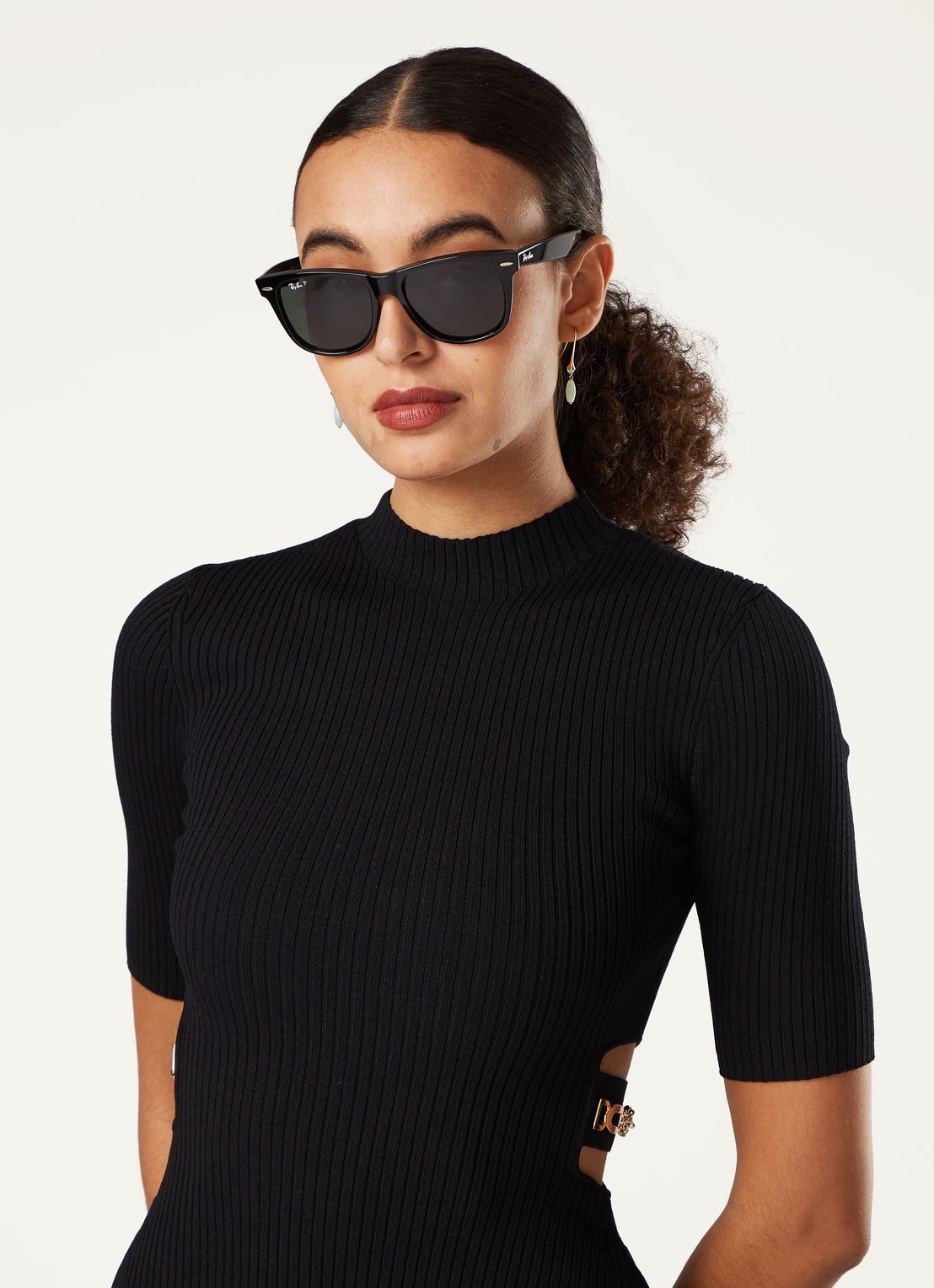 Ray-Ban Wayfarer zonnebril gepolariseerd RB2140 - voorkant 6 zwart