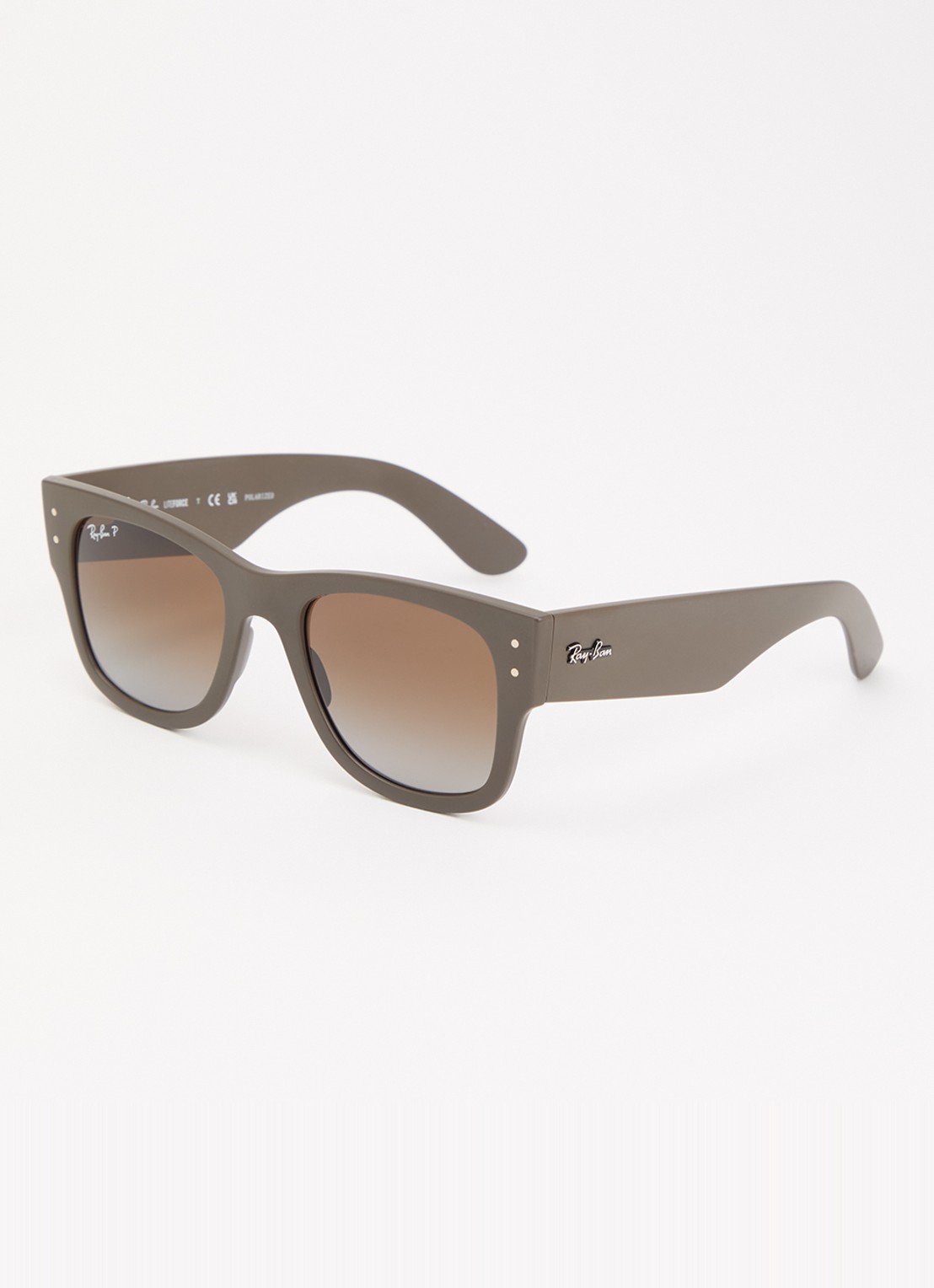 Ray-Ban Wayfarer zonnebril gepolariseerd RB4840S - voorkant 4 donkerbruin