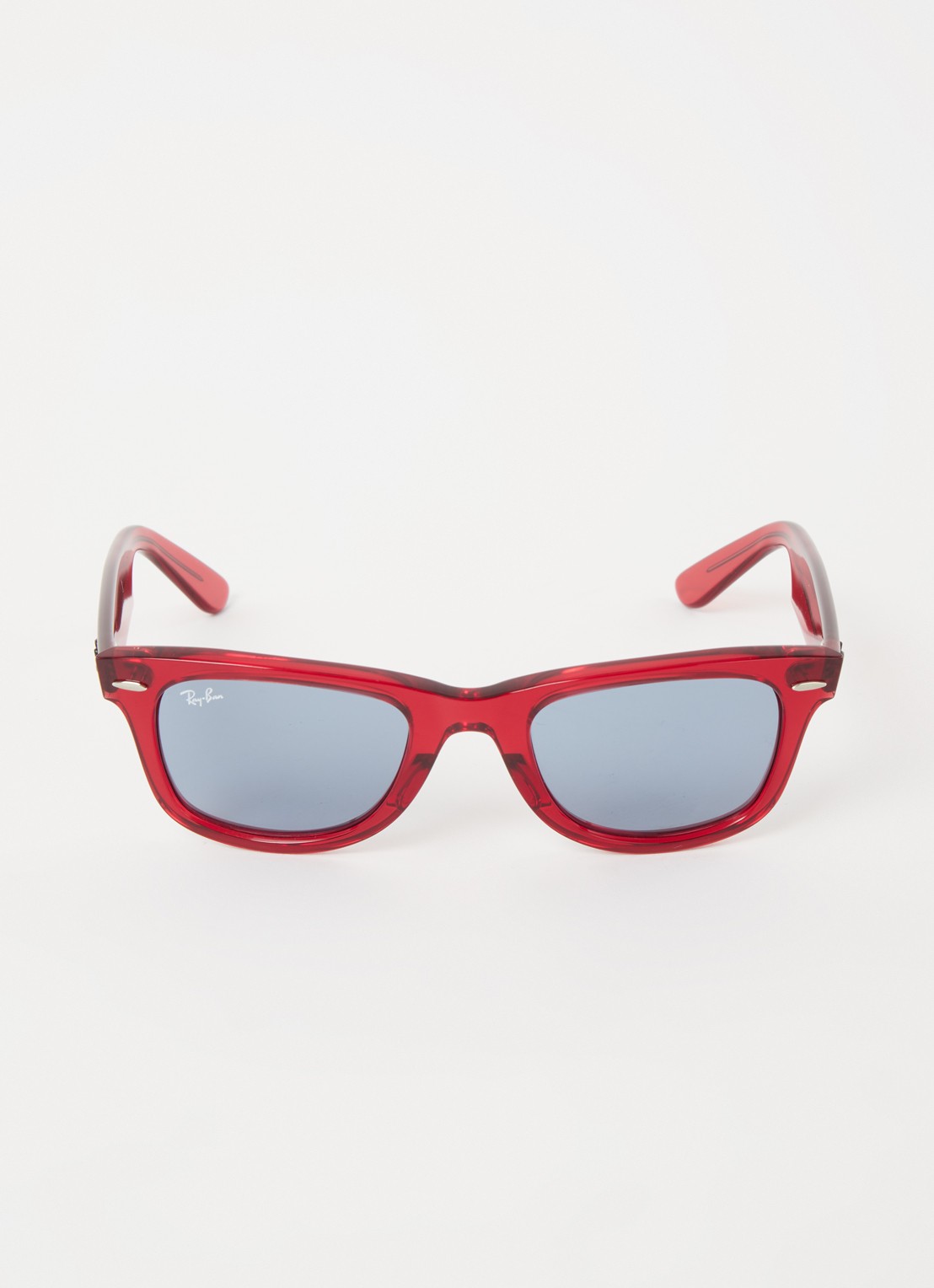 Ray-Ban Wayfarer zonnebril met brillenkoord RB2140  - voorkant 2 steenrood