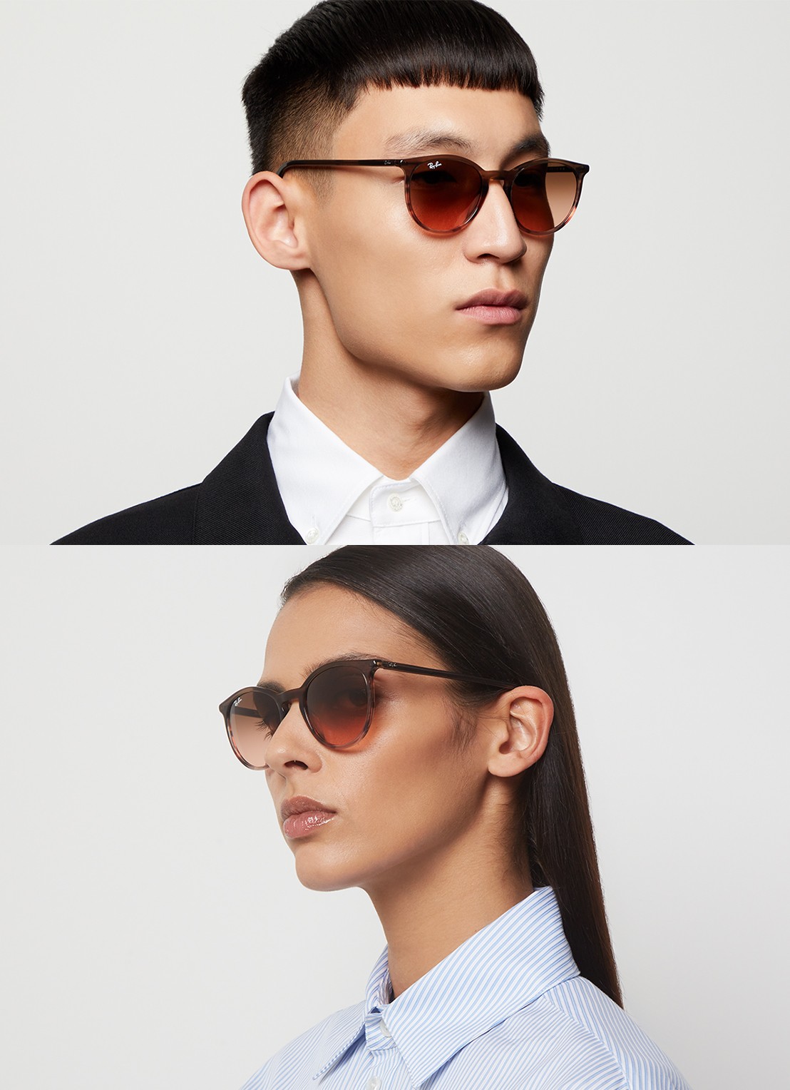 Ray-Ban Wayfarer zonnebril RB2204 - voorkant 2 lichtbruin