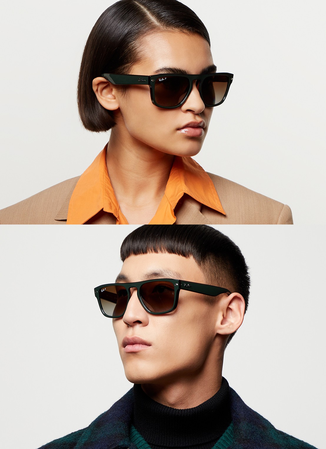Ray-Ban Wayfarer zonnebril RB4407 - voorkant 2 donkergroen