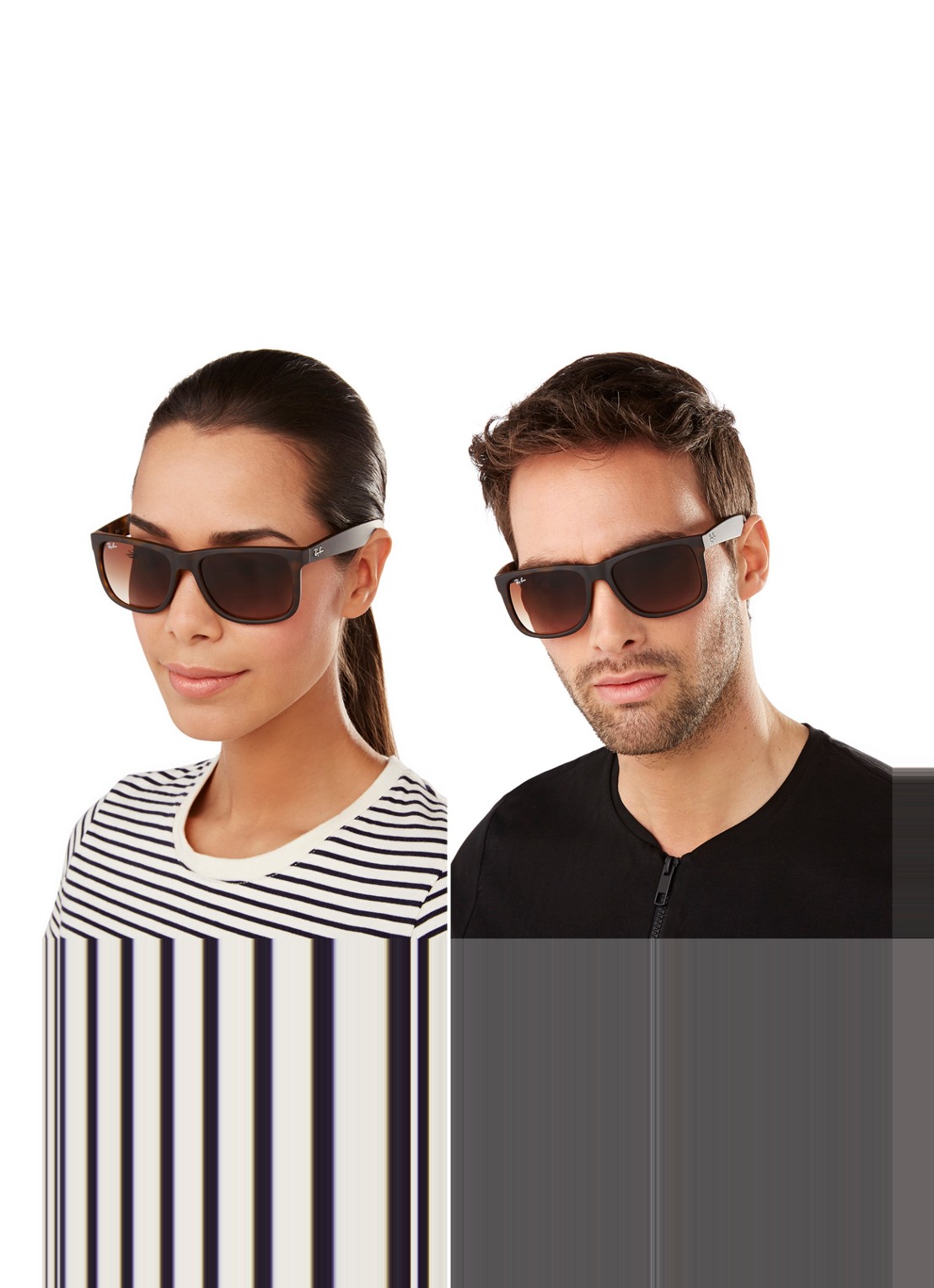 Ray-Ban Zonnebril Justin RB4165  - voorkant 6 bruin