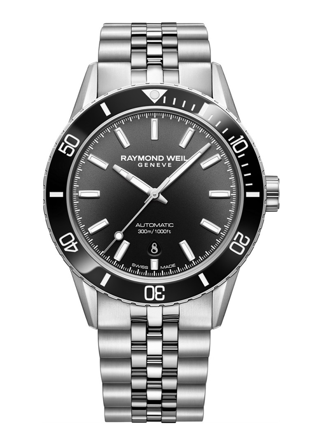 Raymond Weil Freelancer horloge 2775-ST1-20051 - voorkant 4 zwart