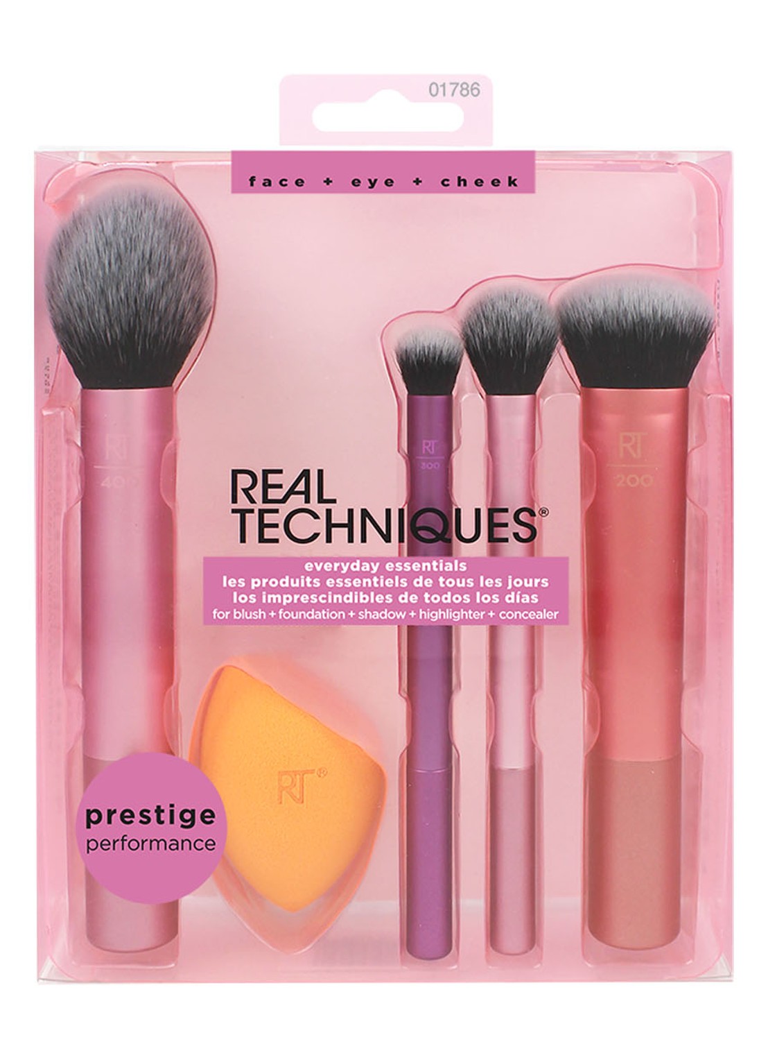 Real Techniques Everyday Essentials - make-upkwast set - voorkant 2 roze