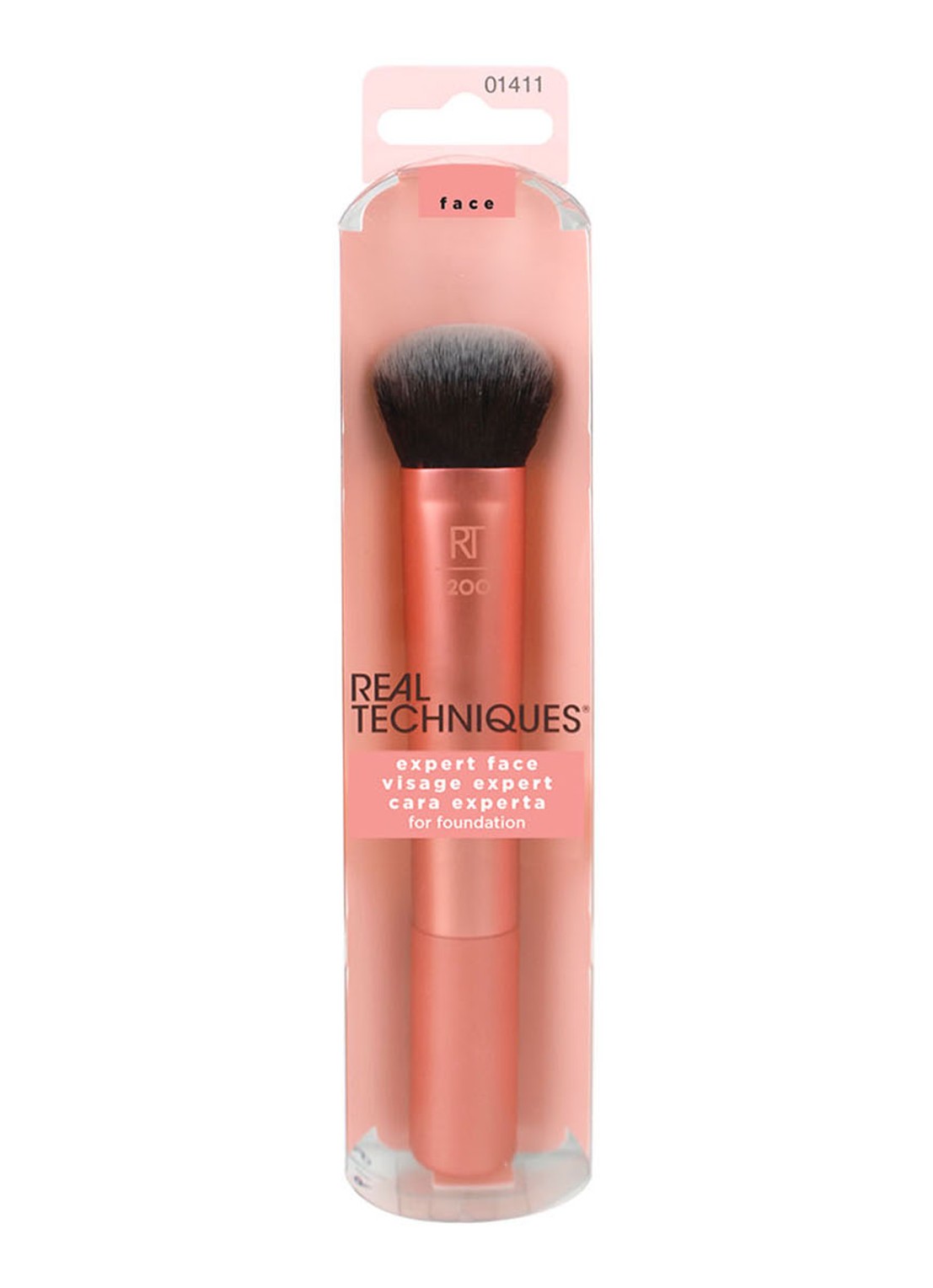 Real Techniques Expert Face Brush - make-up kwast - voorkant 3 oranje