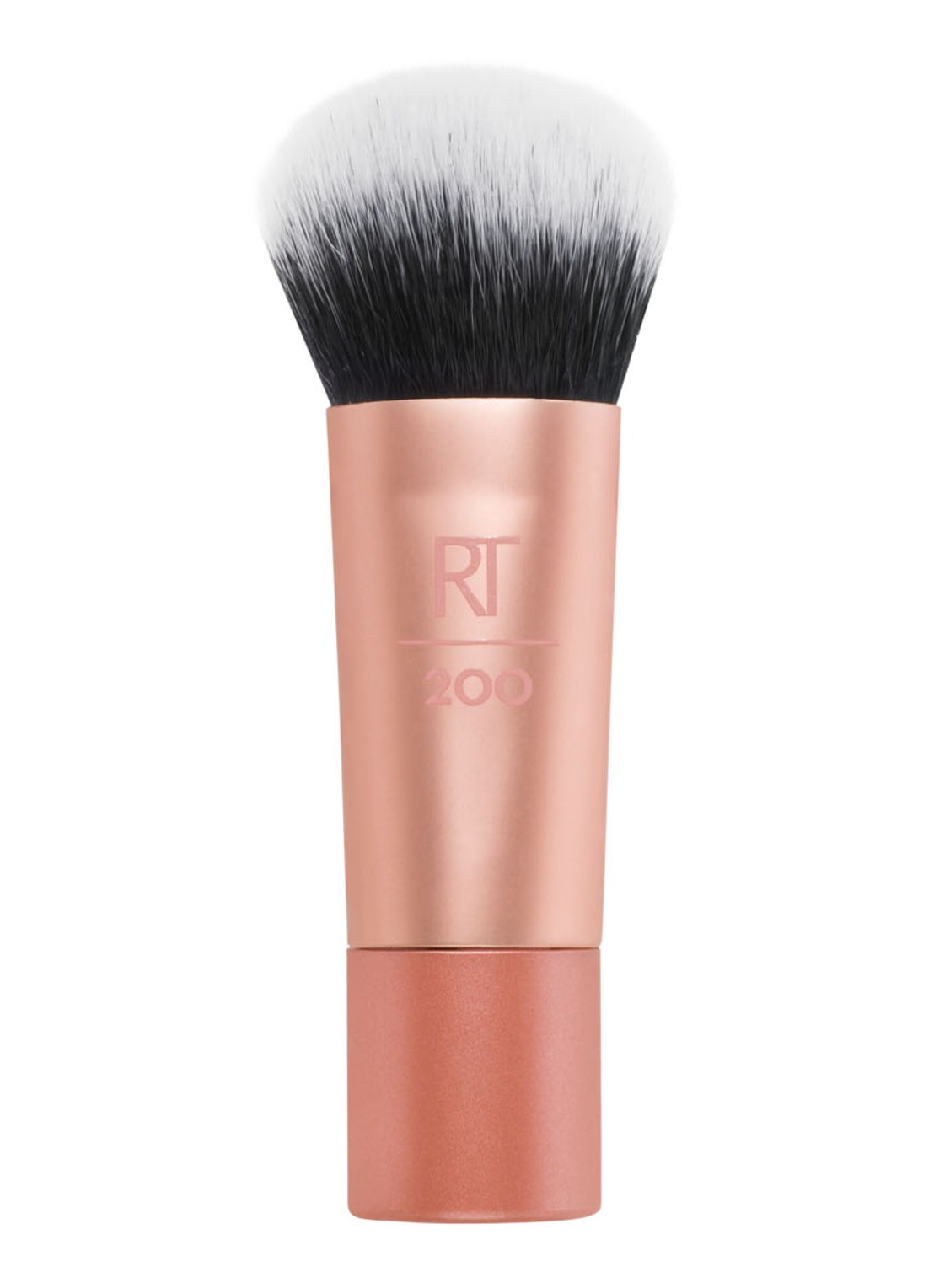 Real Techniques Mini Expert Face Brush - foundation- en poederkwast - voorkant zalmroze