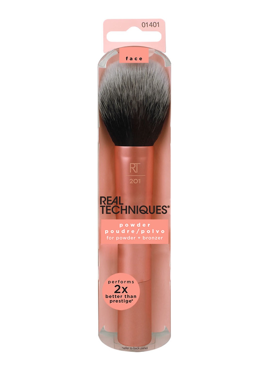 Real Techniques Powder Brush - make-up kwast - voorkant 3 oranje