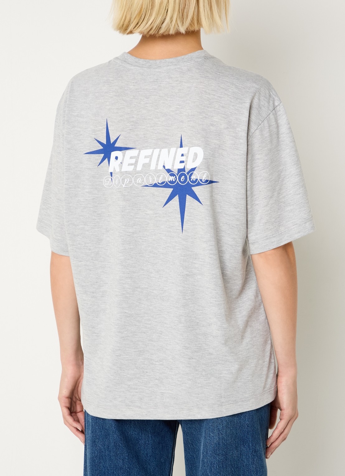 Refined Department Maggy oversized T-shirt met logo- en backprint - detail 4 grijsmele