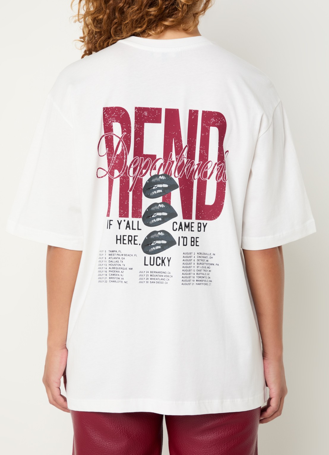 Refined Department Maggy T-shirt met logo- en backprint - detail gebroken wit