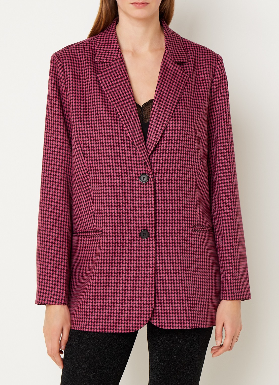 Refined Department Naomi oversized blazer met pied-de-poule dessin en ...