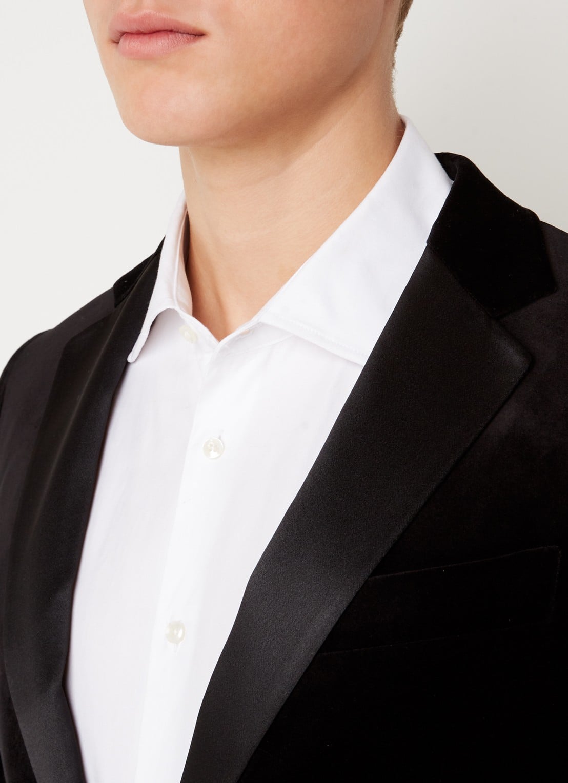Reiss Ace regular fit colbert van fluweel met borstzak - detail 6 zwart