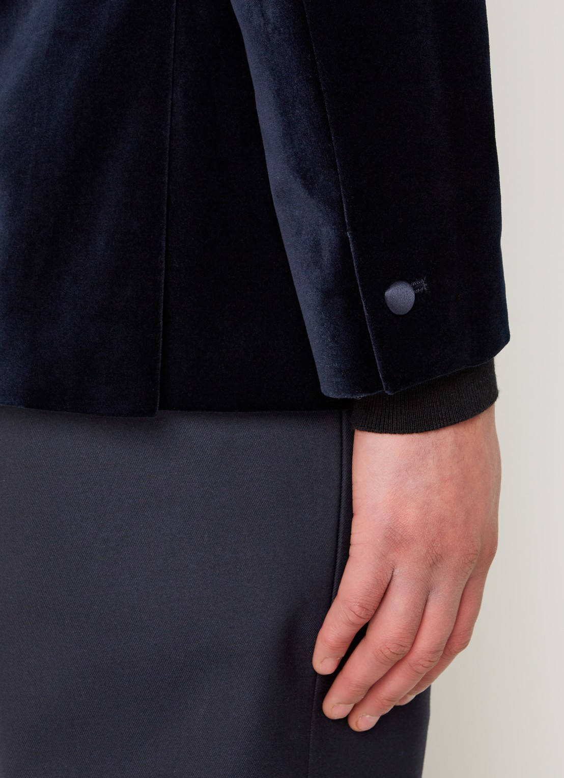 Reiss Ace regular fit colbert van fluweel met borstzak - detail 6 donkerblauw