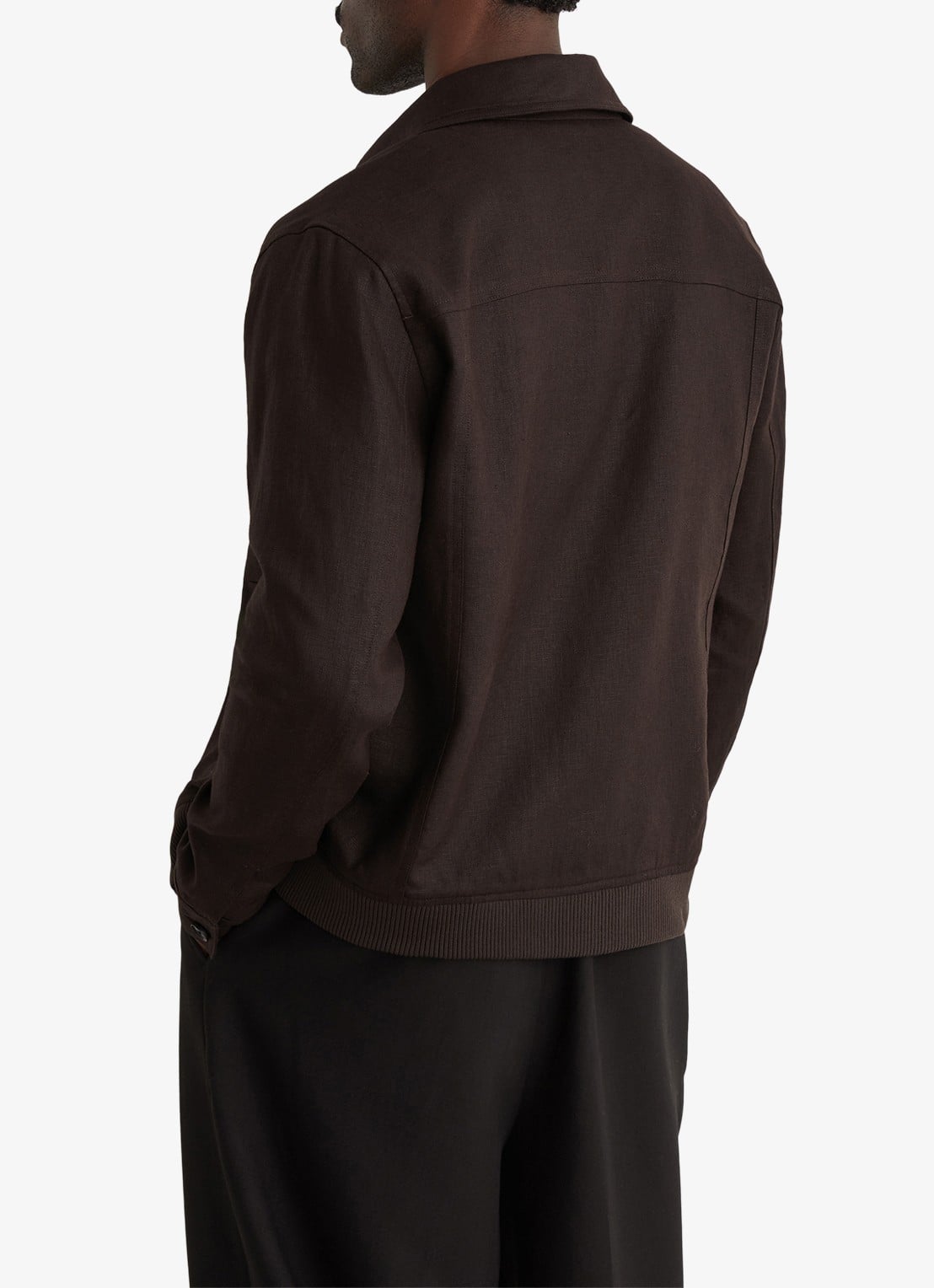 Reiss Adam jack in linnenblend - achterkant 7 chocoladebruin