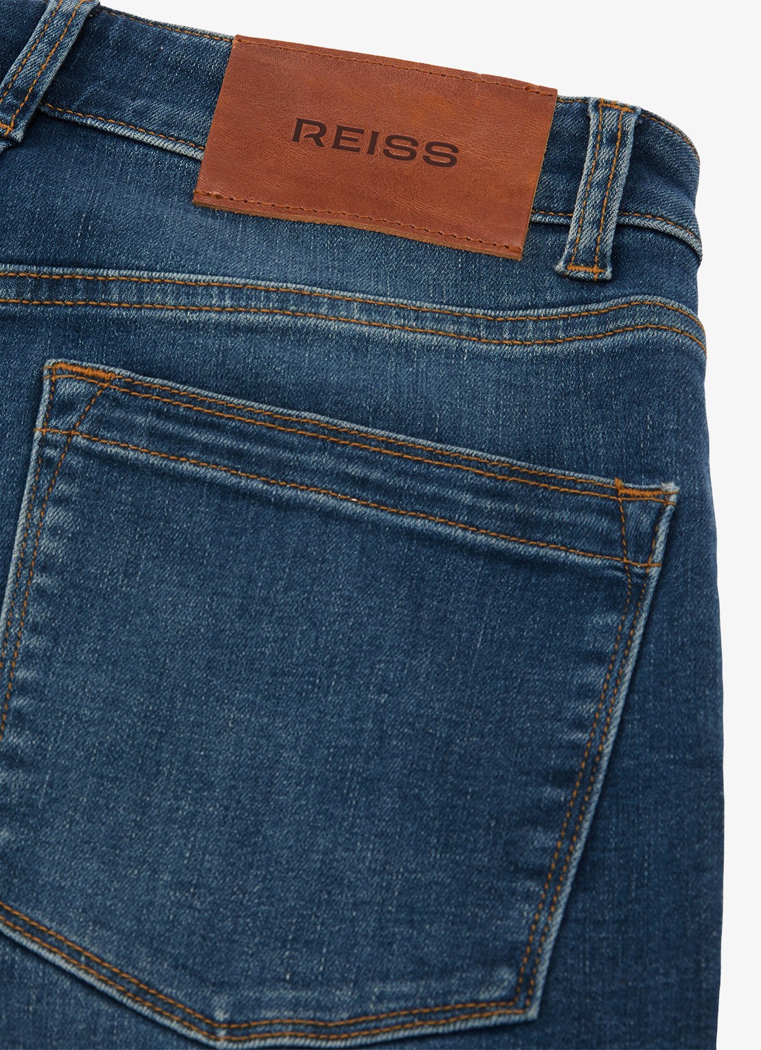 Reiss Addie high waist wide leg jeans met steekzakken - detail 6 donkerblauw