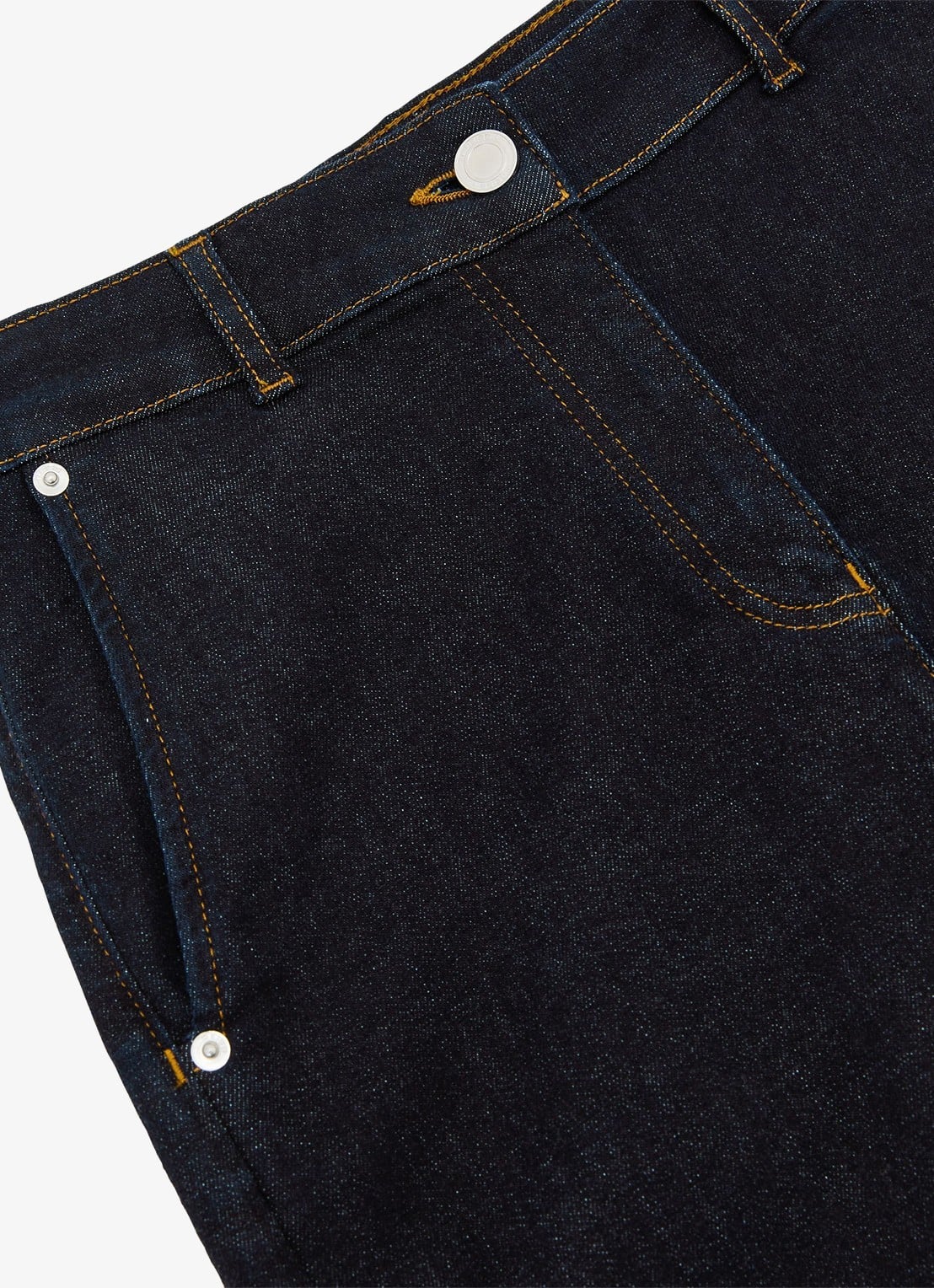 Reiss Addie mid waist wide leg jeans met mediium wassing - detail 3 donkerblauw