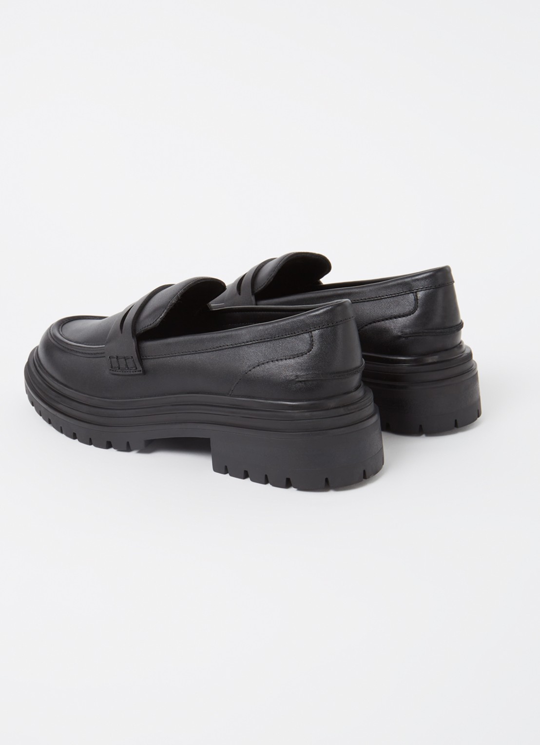 Reiss Adele loafer van leer - detail 3 black / zwart
