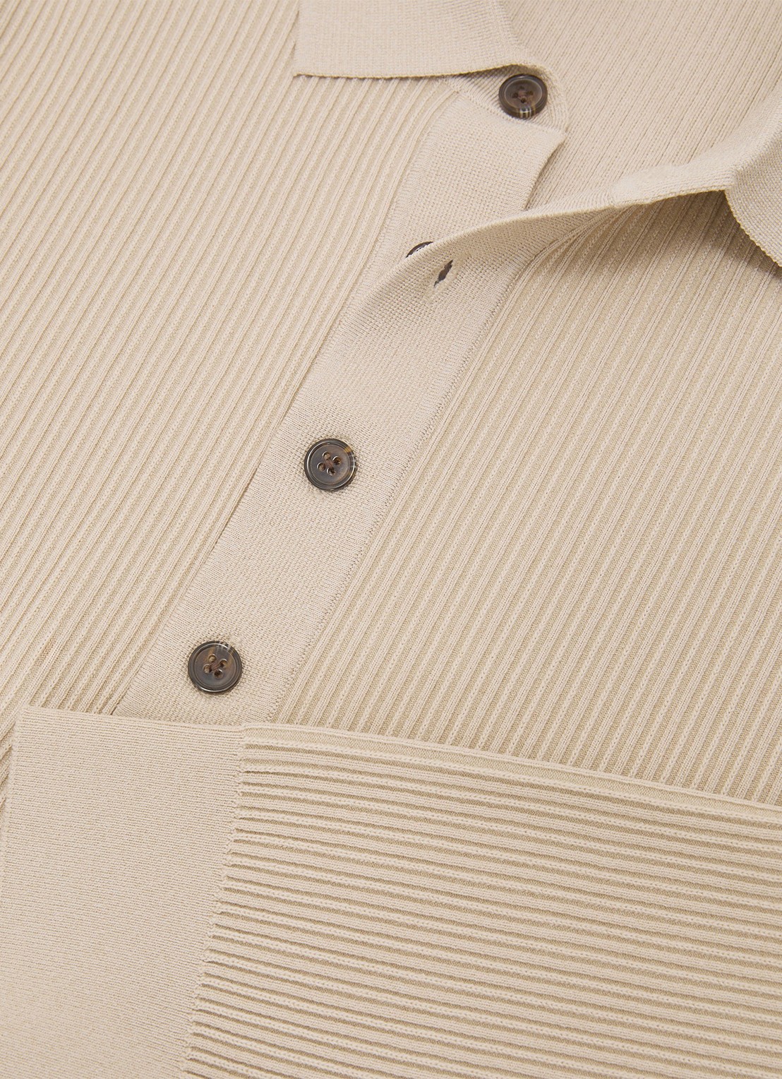 Reiss Admiral regular fit polo met ribstructuur - detail 7 beige
