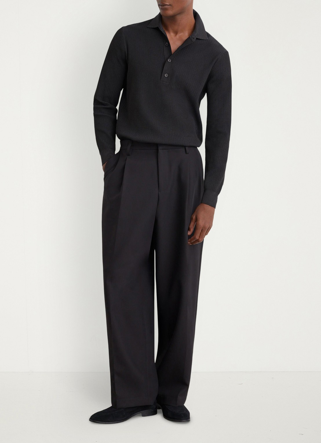 Reiss Admiral regular fit polo met ribstructuur - voorkant 3 donkergroen