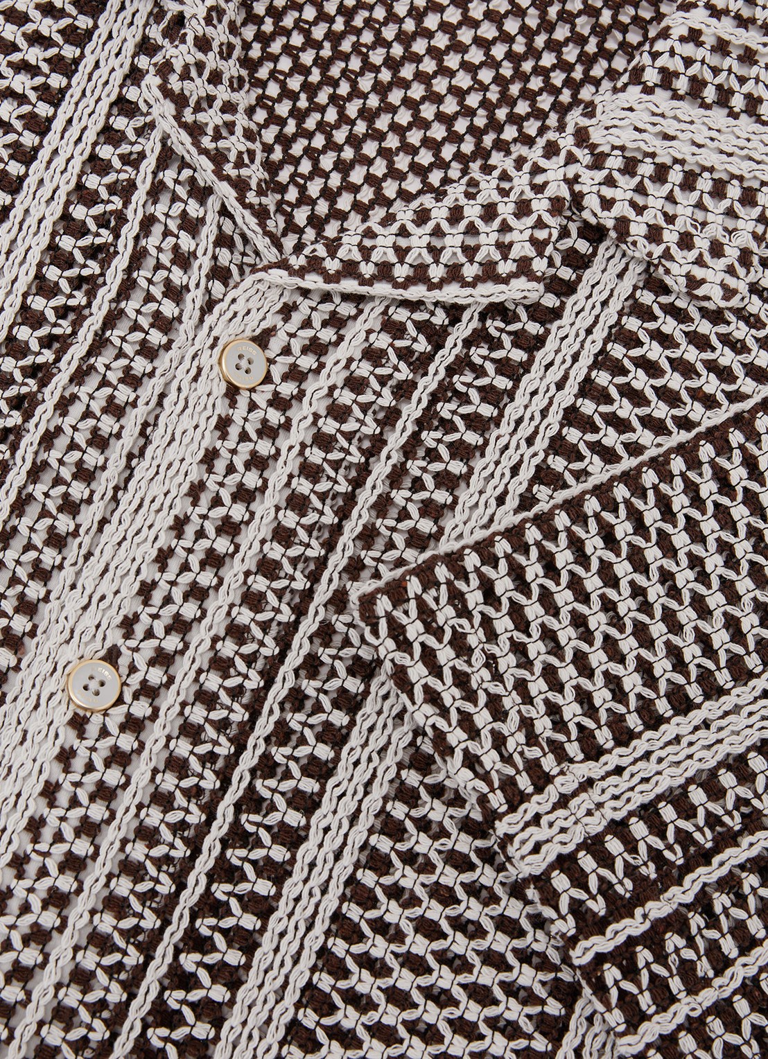 Reiss Aetos regular fit overhemd van van crochet - detail 5 donkerbruin