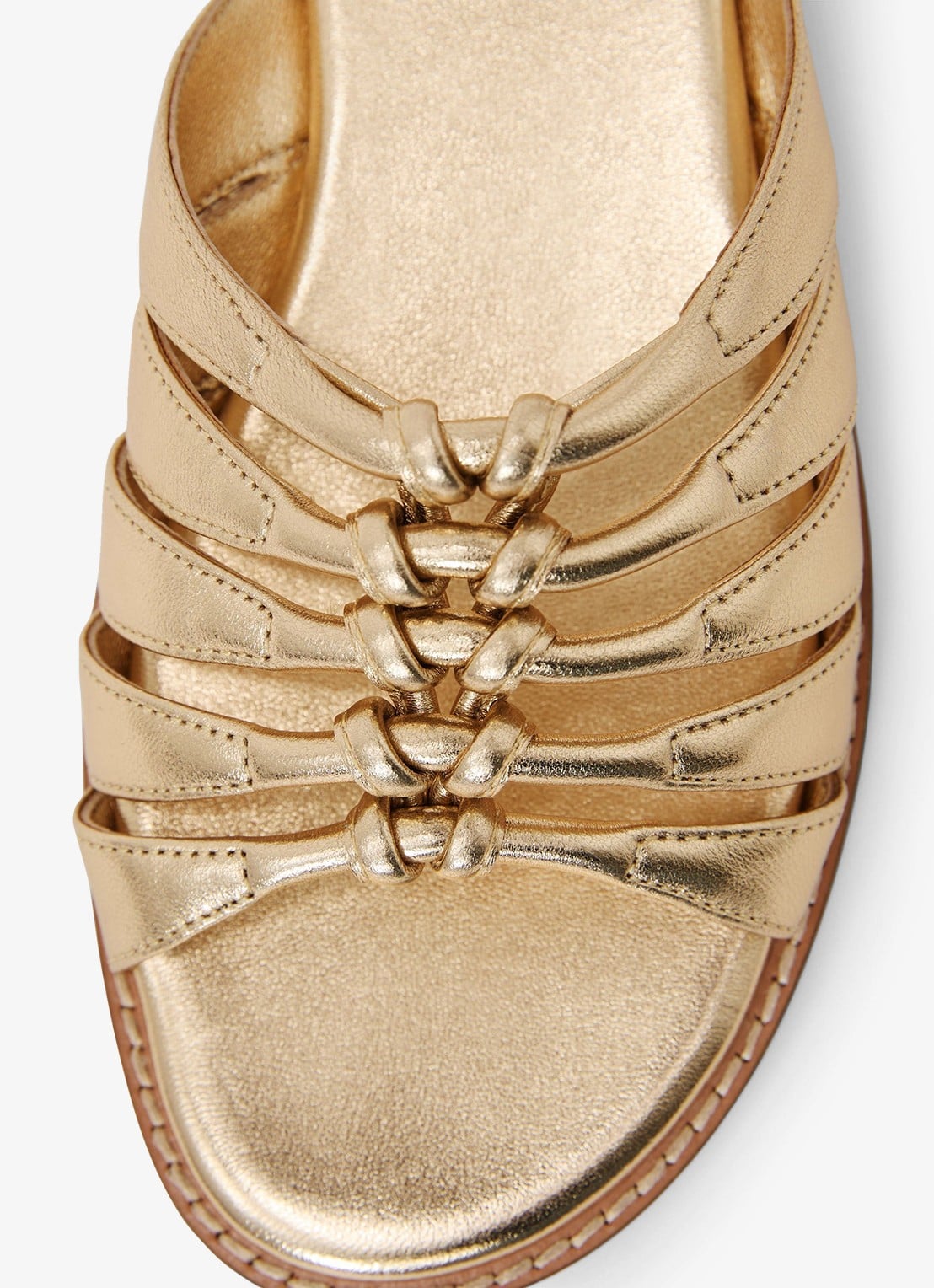 Reiss Agnes slipper van leer met metallic finish - detail 3 gold / goud