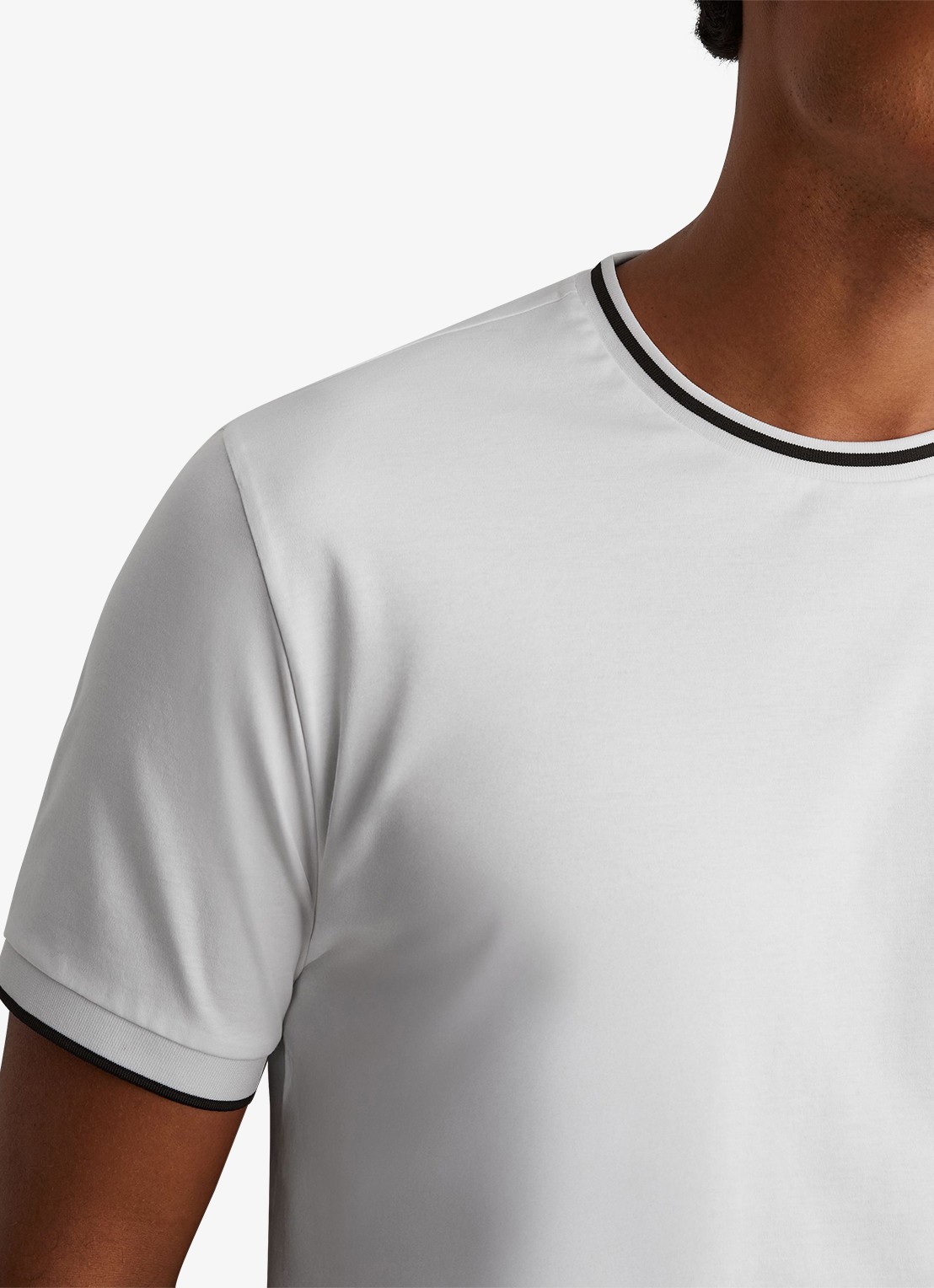 Reiss Ainsley T-shirt met gestreept detail - detail 4 white / wit