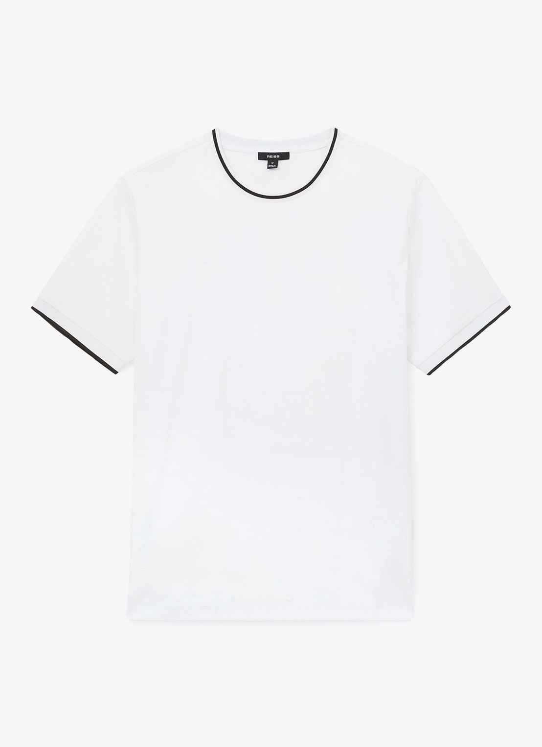 Reiss Ainsley T-shirt met gestreept detail - voorkant 6 white / wit