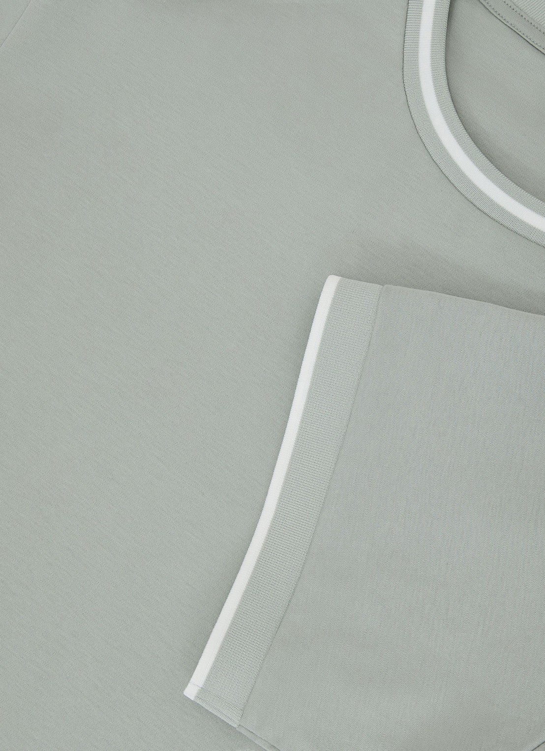 Reiss Ainsley T-shirt met gestreept detail - detail 3 lindegroen