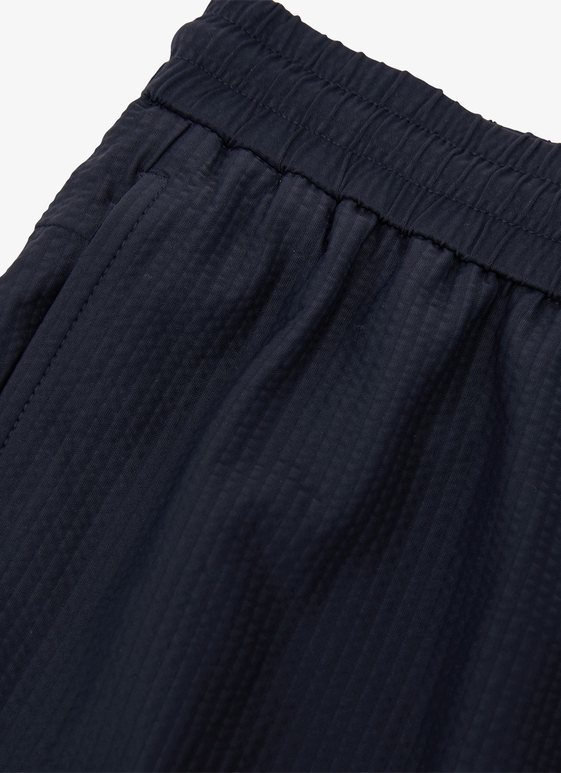 Reiss Ajay straight fit korte broek met structuur - detail 6 donkerblauw