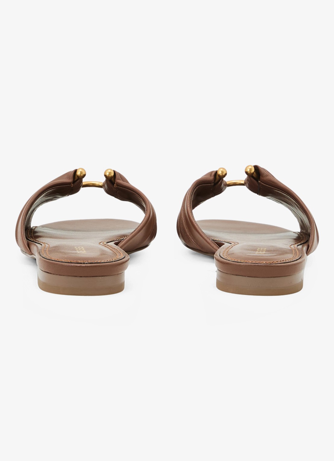 Reiss Alana slipper van leer - achterkant bruin