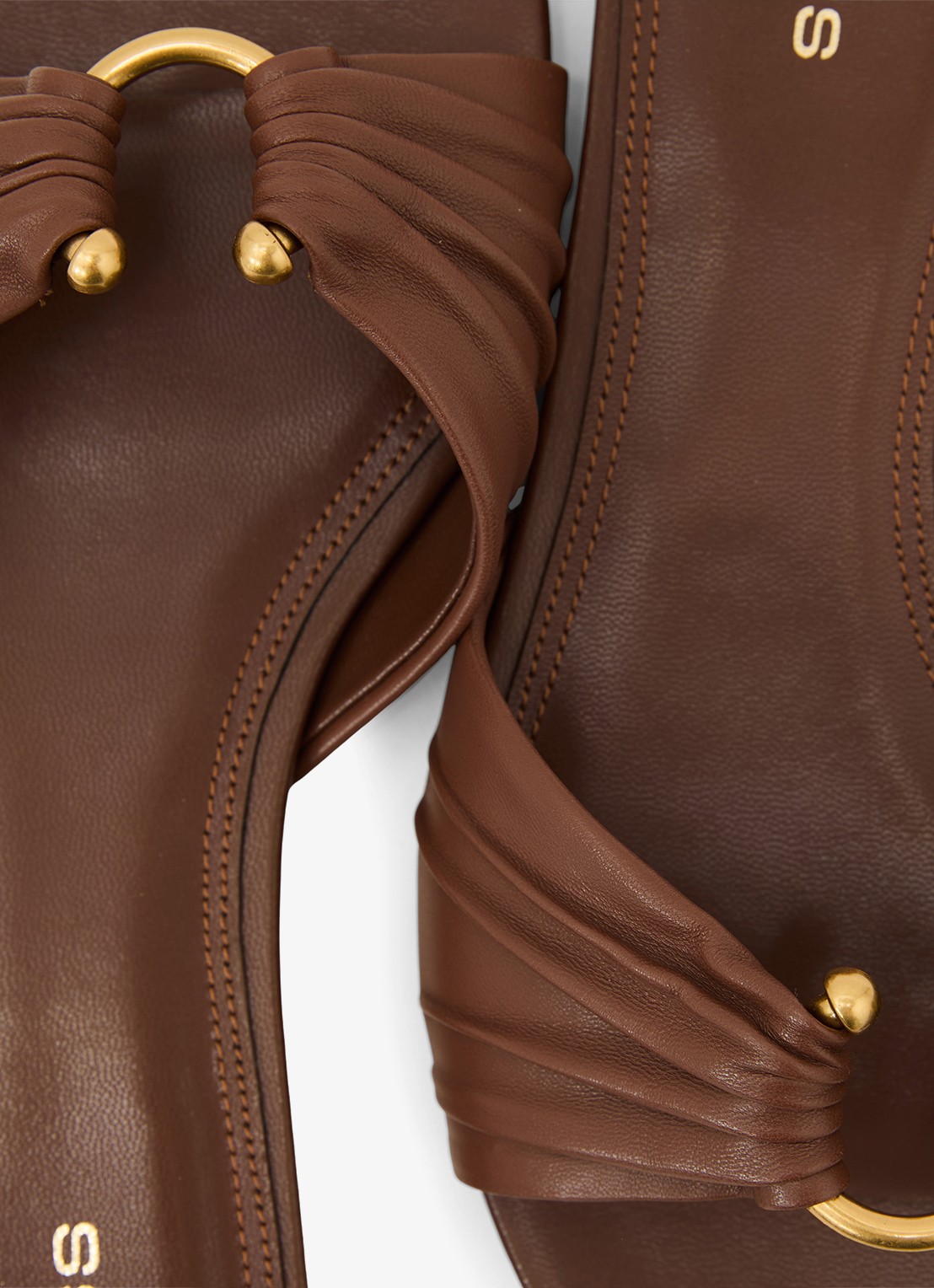 Reiss Alana slipper van leer - detail 5 bruin