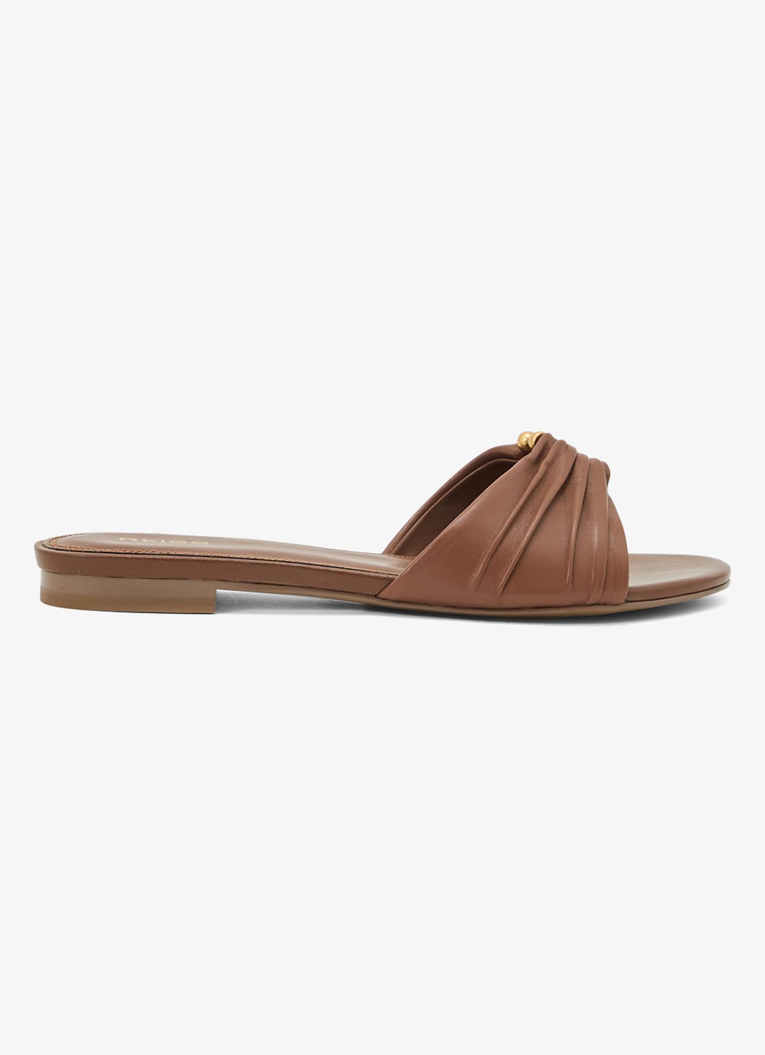 Reiss Alana slipper van leer - voorkant 2 bruin