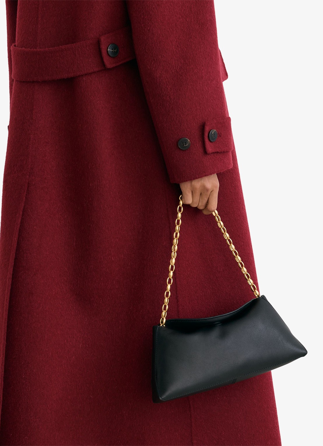 Reiss Alara lange jas in wolblend - detail 6 rood