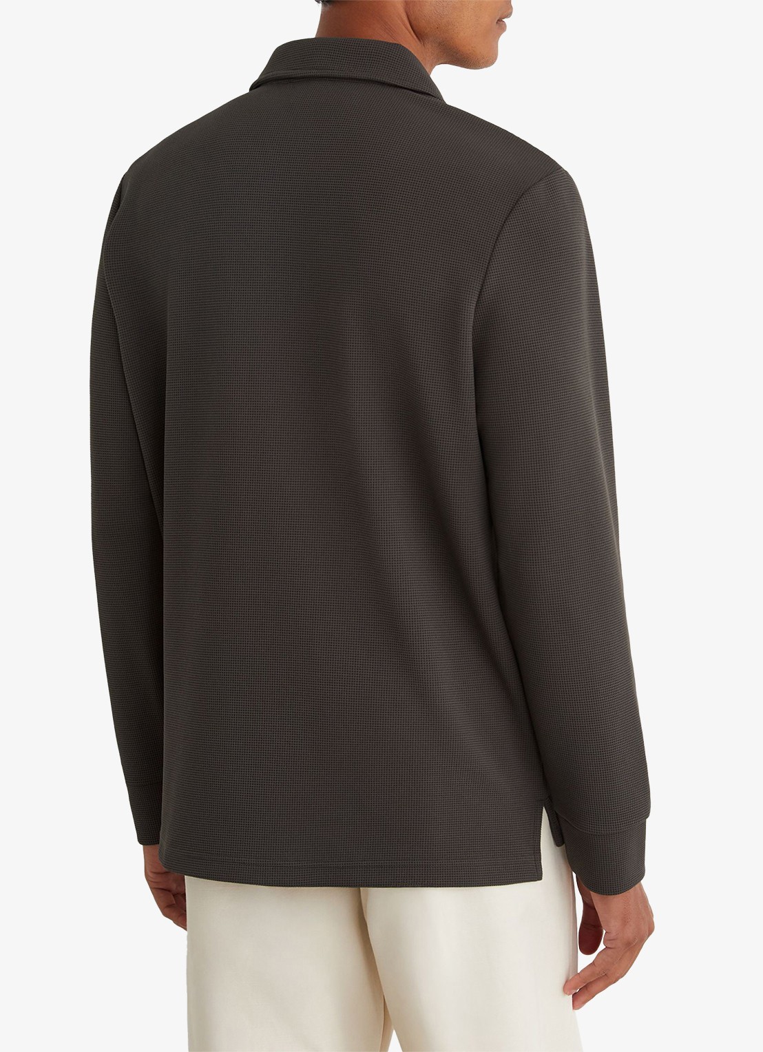 Reiss ALBA polo met structuur - achterkant 4 bruin