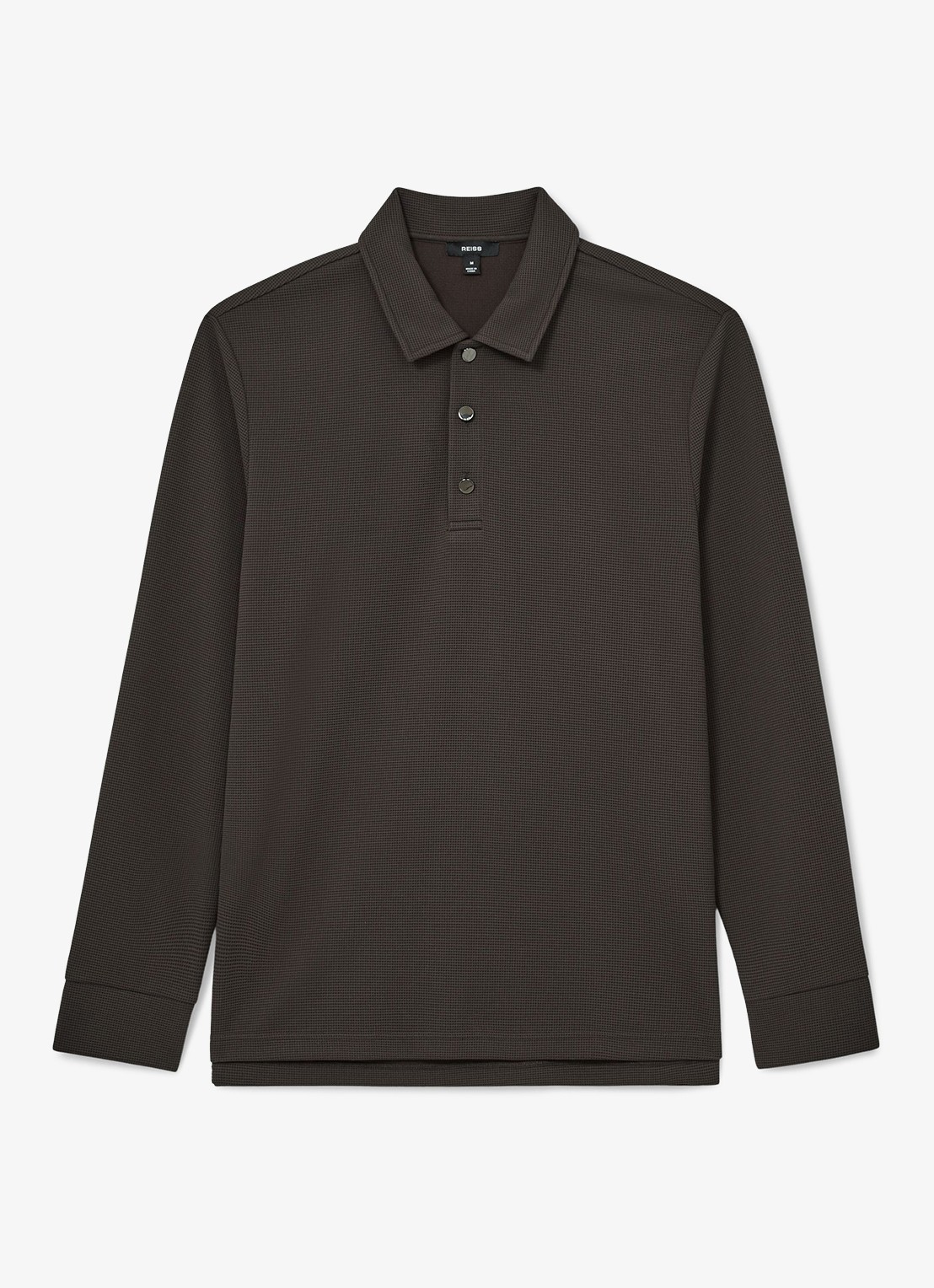 Reiss ALBA polo met structuur - voorkant 5 bruin