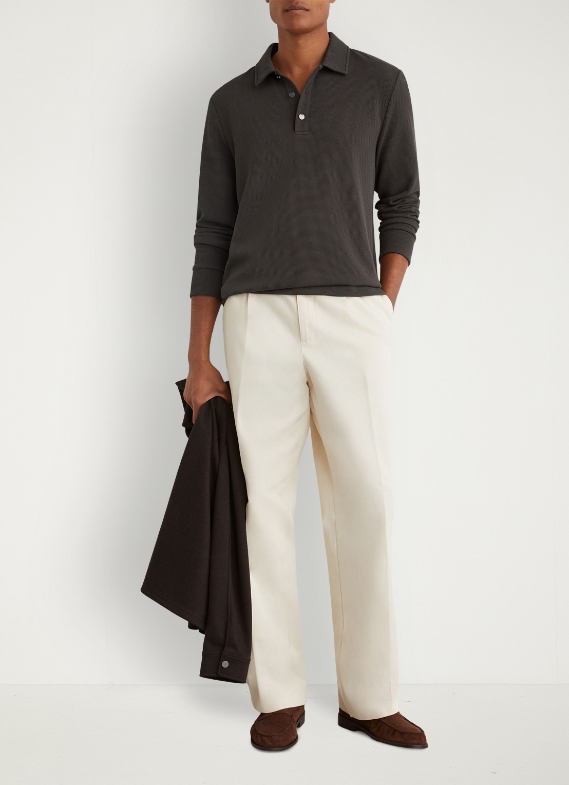 Reiss ALBA polo met structuur - voorkant 6 bruin