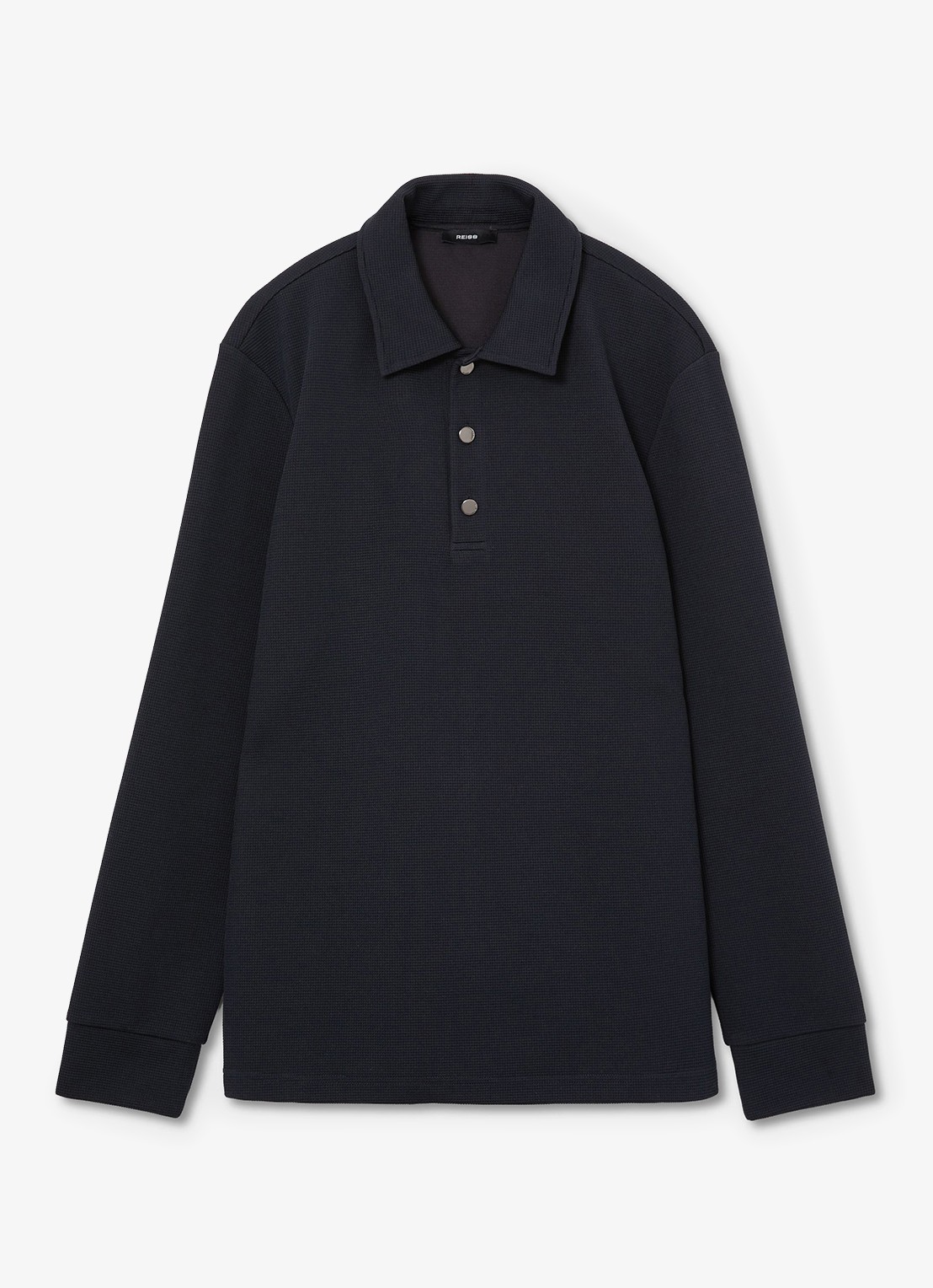 Reiss ALBA polo met structuur - voorkant 2 navy / blauw