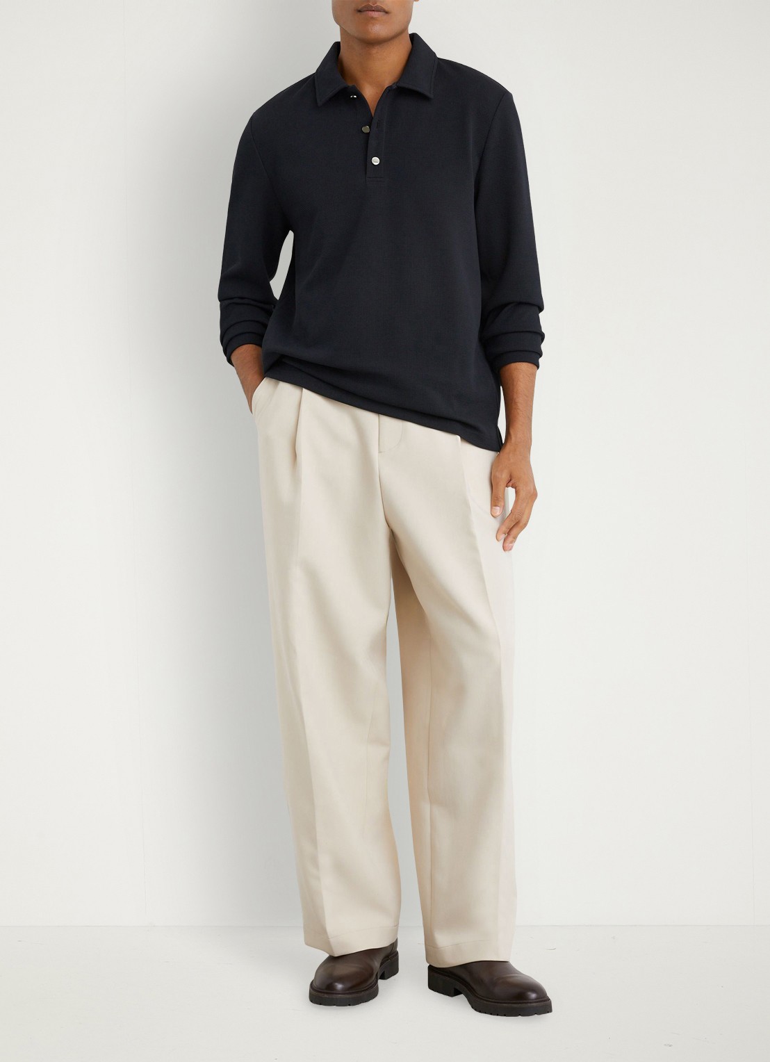 Reiss ALBA polo met structuur - voorkant 3 navy / blauw