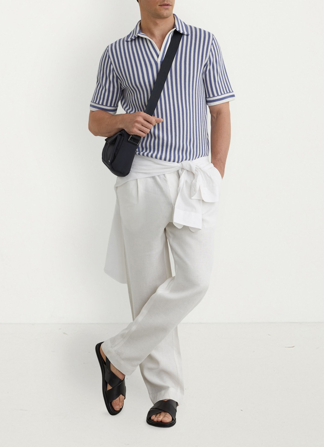 Reiss Alba regular fit polo met streepprint - voorkant 6 blauw