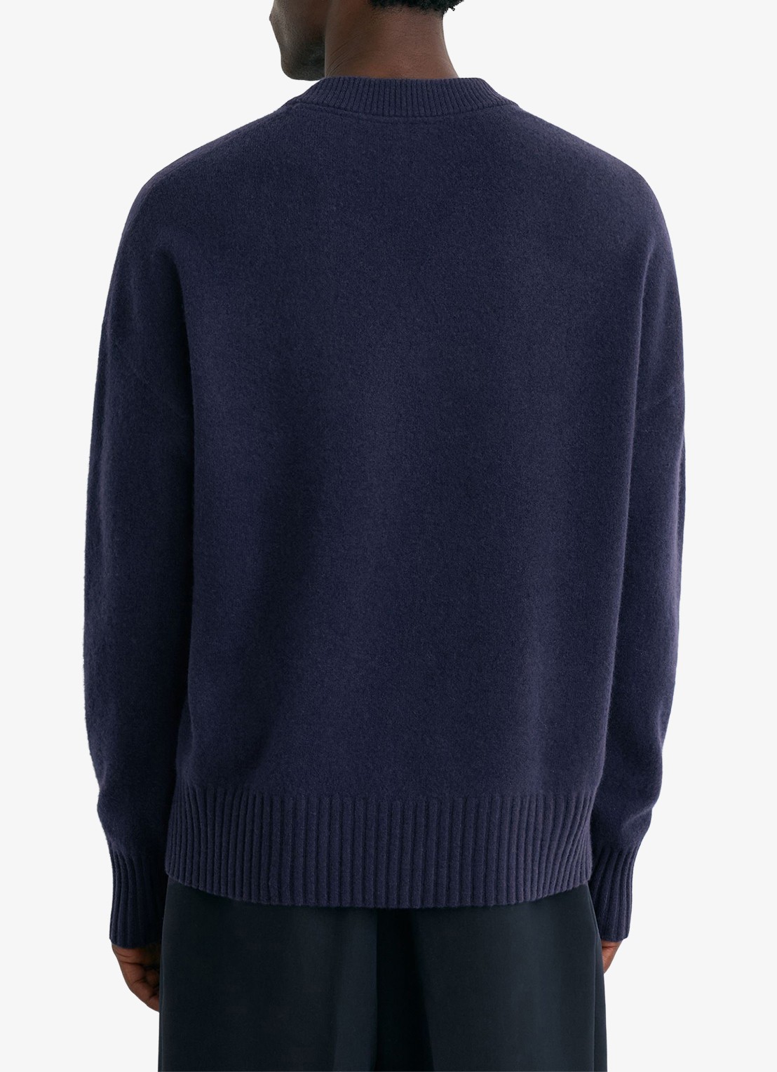 Reiss Alberz ribgebreide trui van wol en kasjmier - achterkant navy / blauw